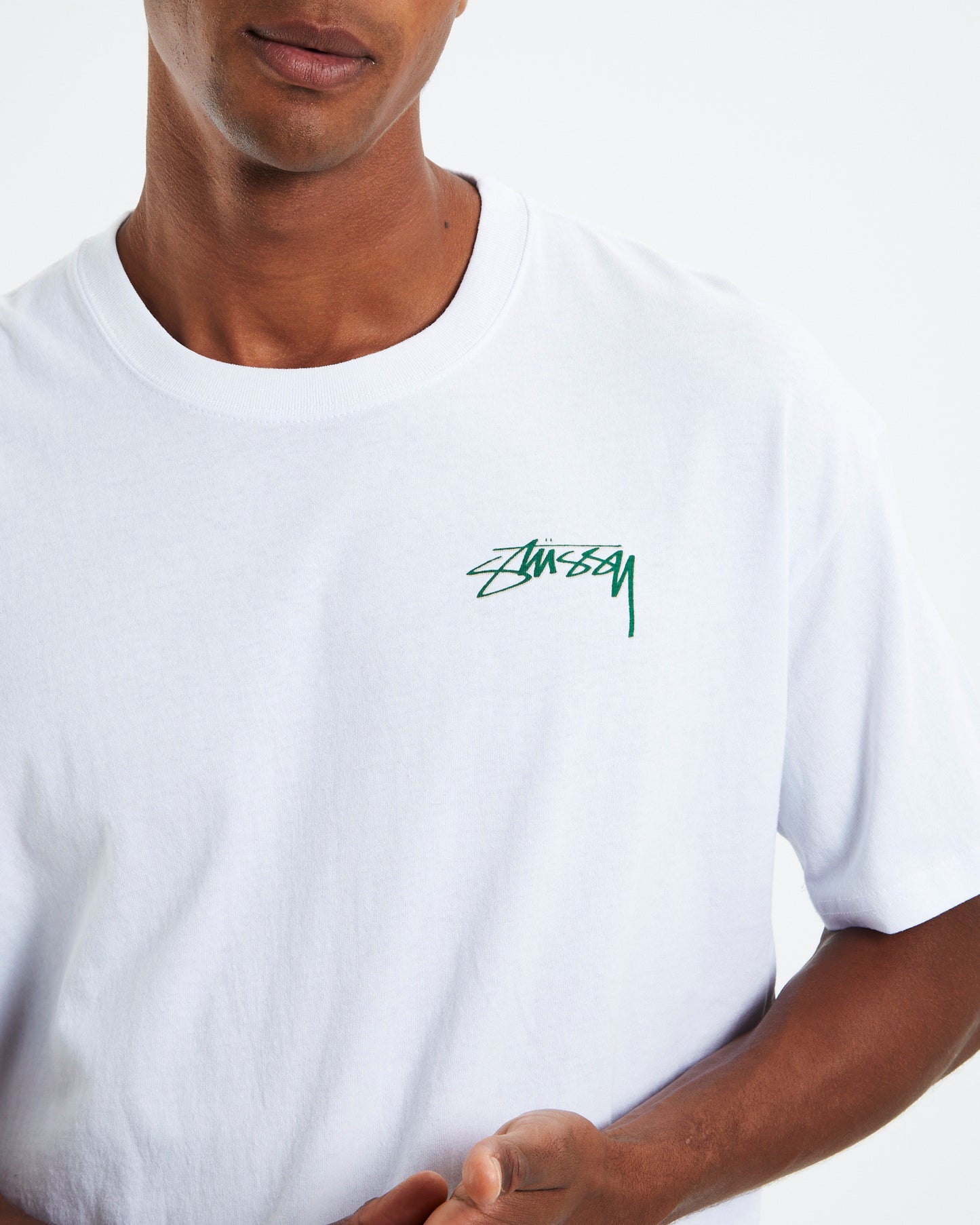 Shadow Script Short Sleeve T-Shirt White/Green