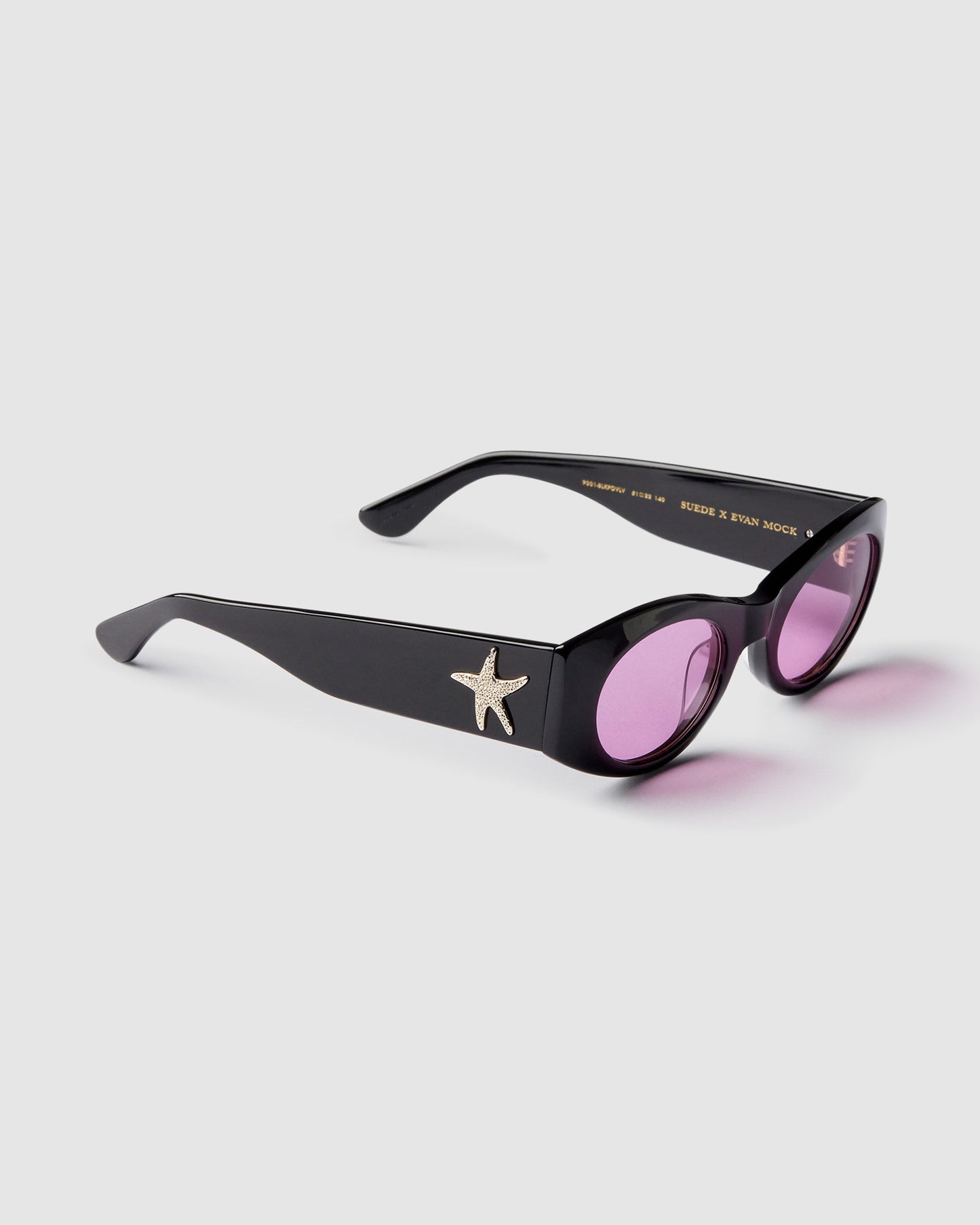 Evan Mock X Suede Sunglasses Black Polished/Velvet