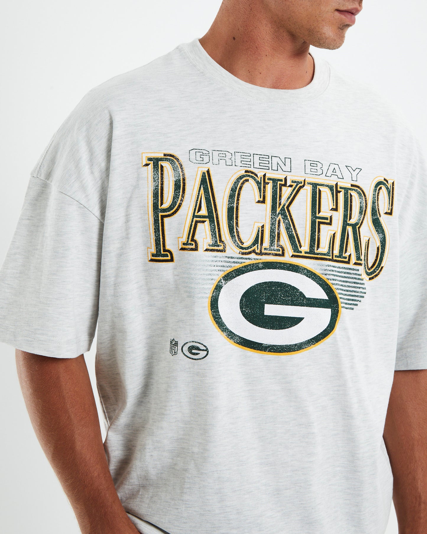 Underscored OS T-Shirt Green Bay Packers White Marle
