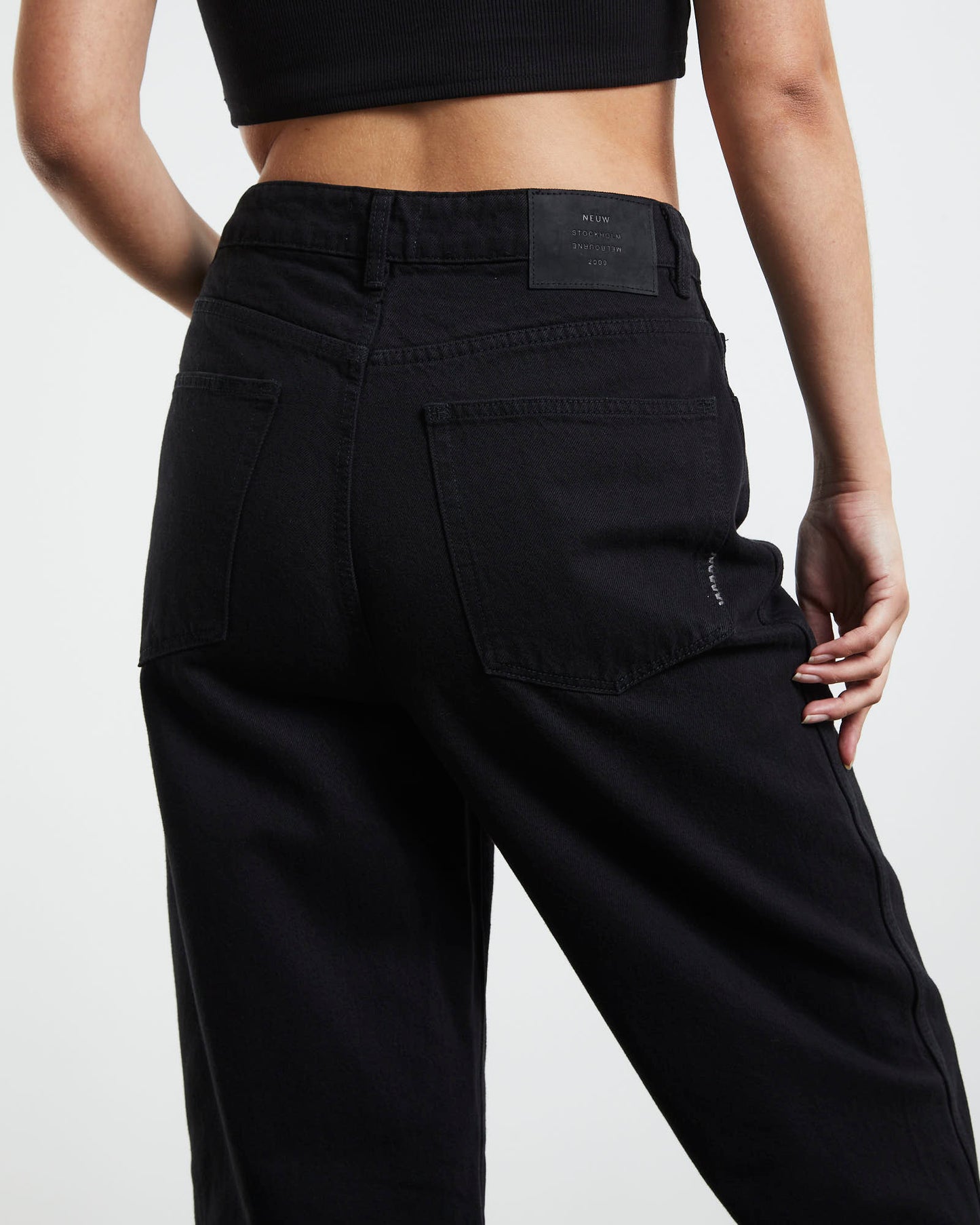 Sade Baggy Crop Jeans Jet Black