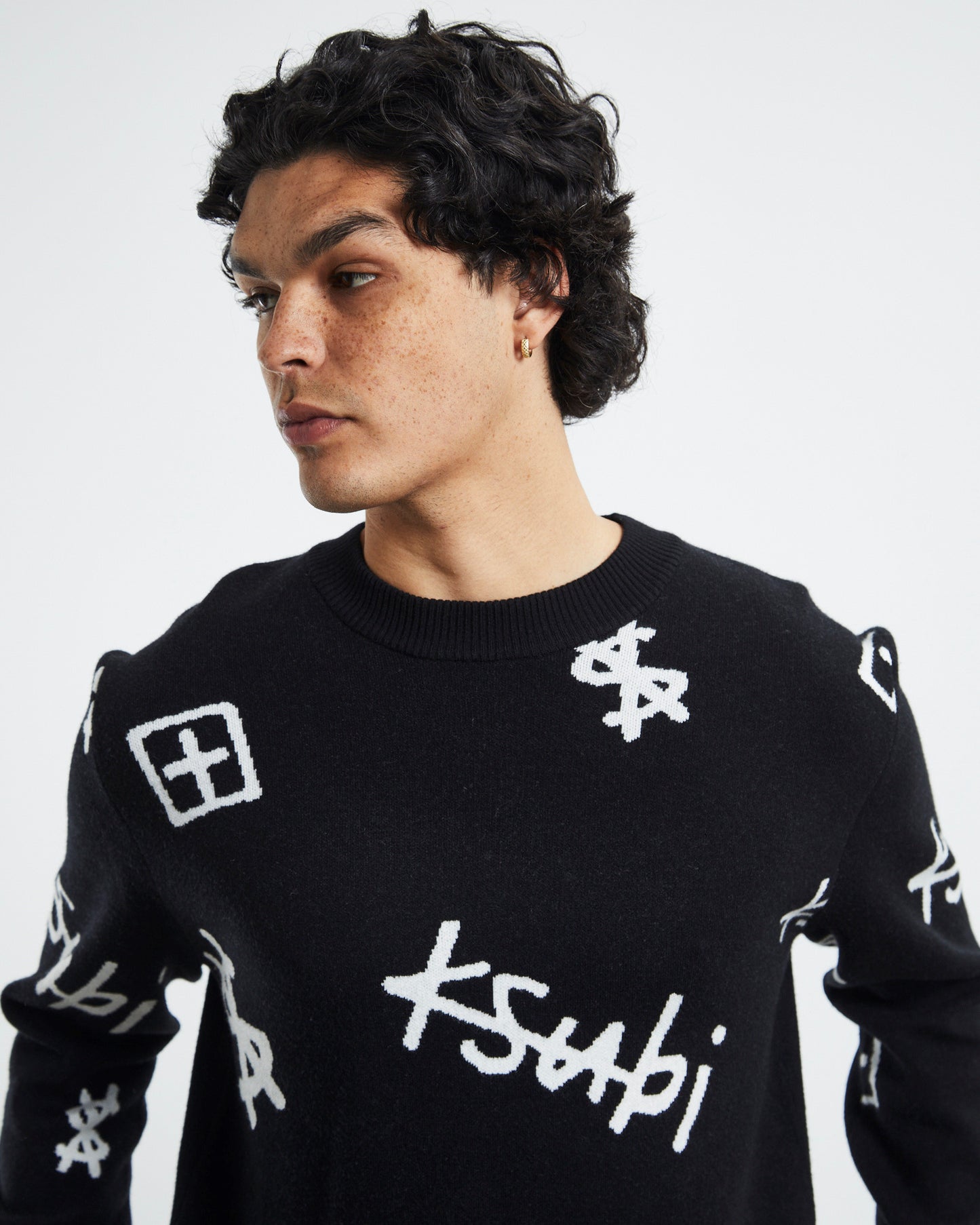 Kash Box Knit Crew Jumper Black