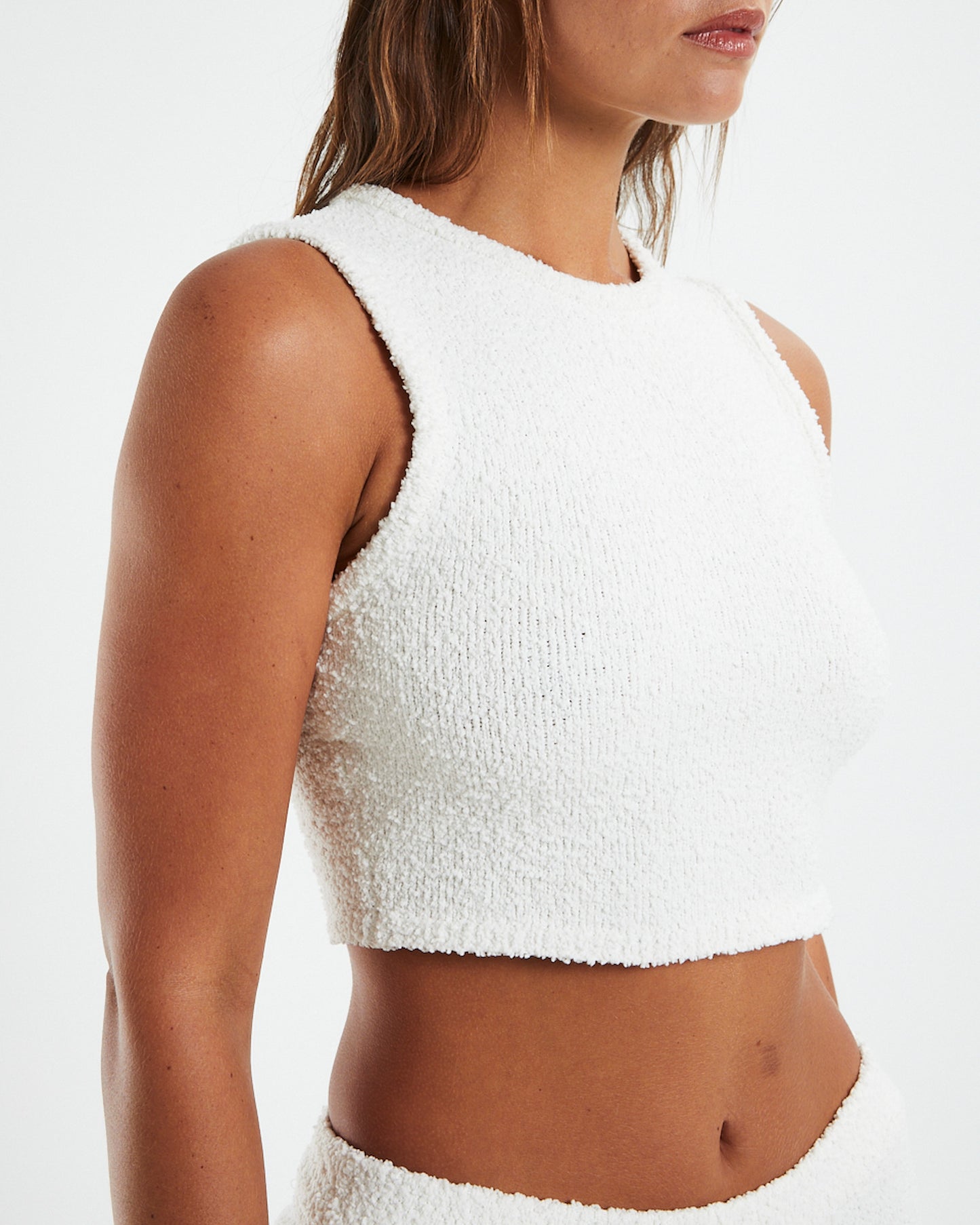 Boucle Knit Cami White