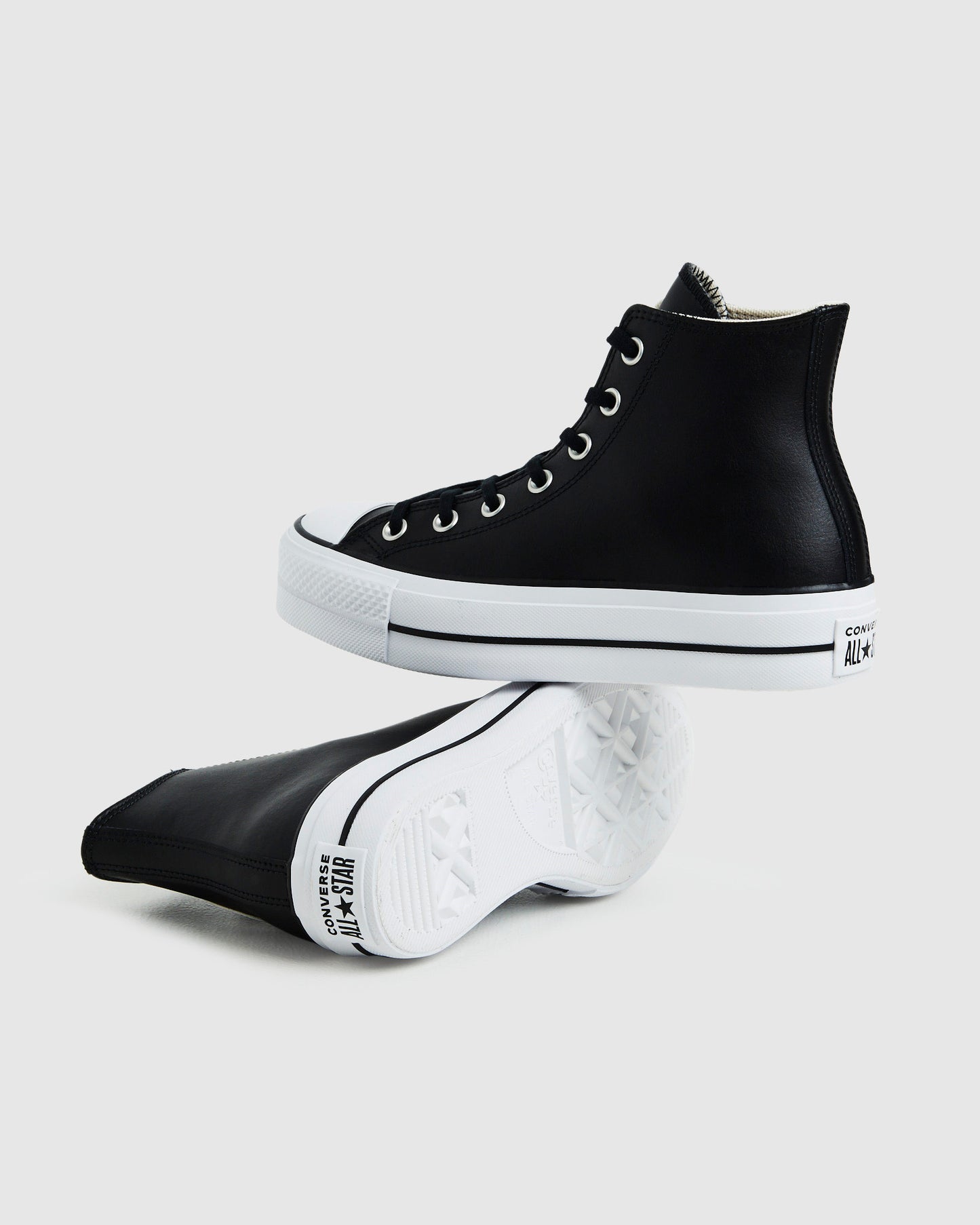 Chuck Taylor All Star Leather Platform Hi Top Sneakers Black