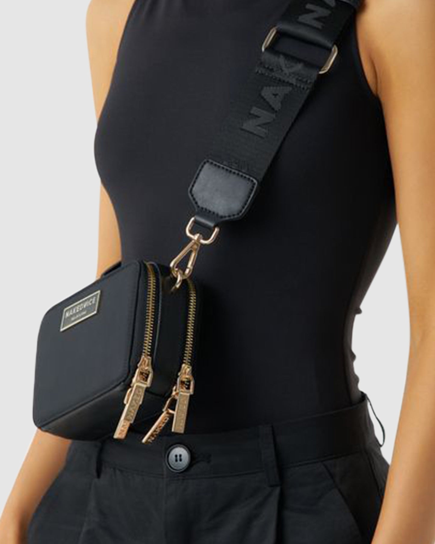 The Lexie Nylon Bag Black/Gold
