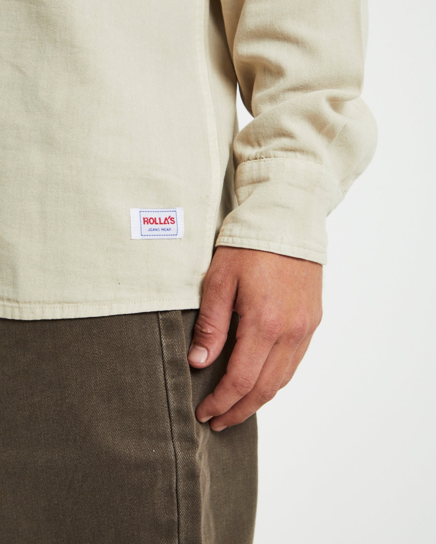 Men At Work Oxford Long Sleeve Shirt Stone