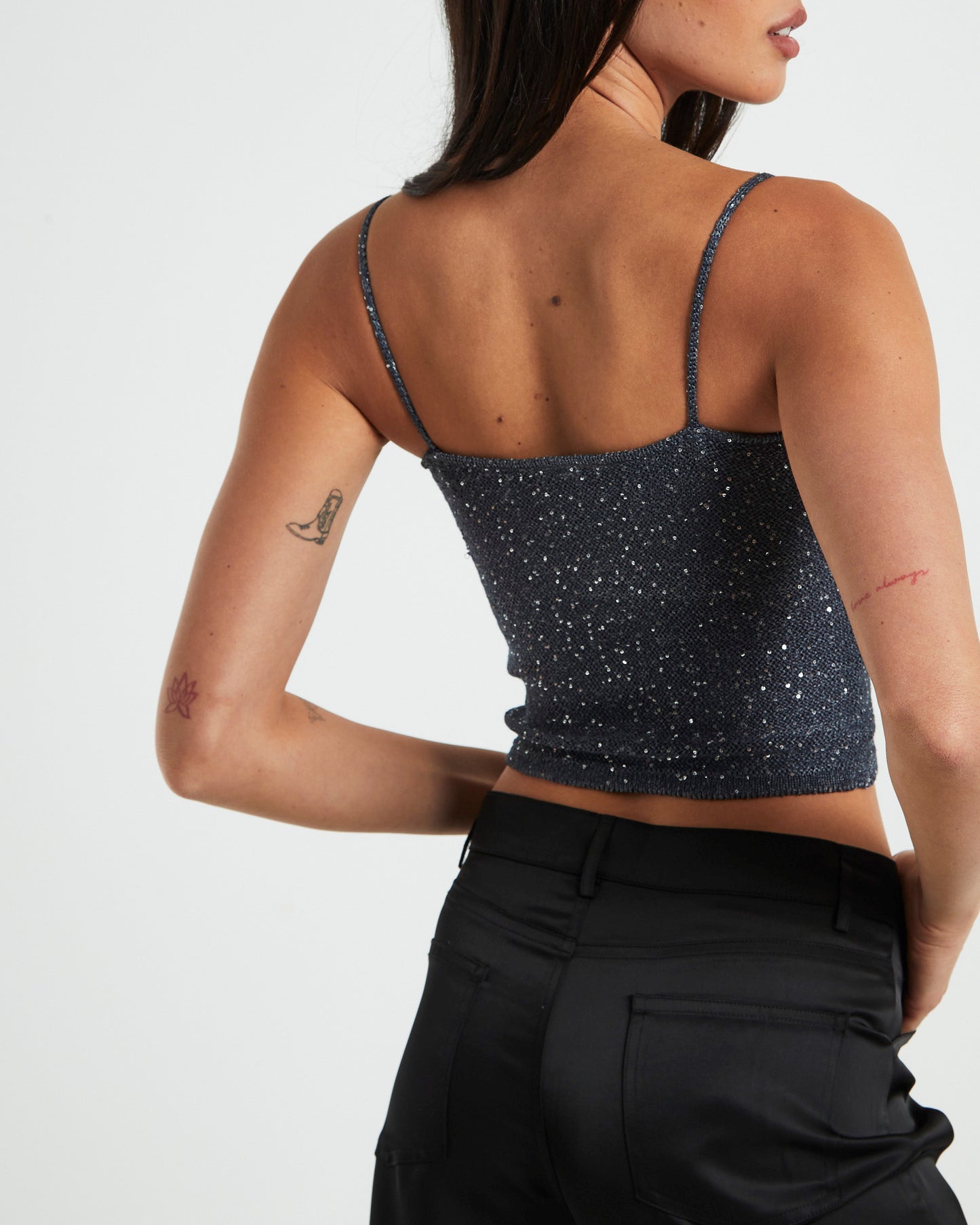 Pixie Metallic Knit in Cami Grey