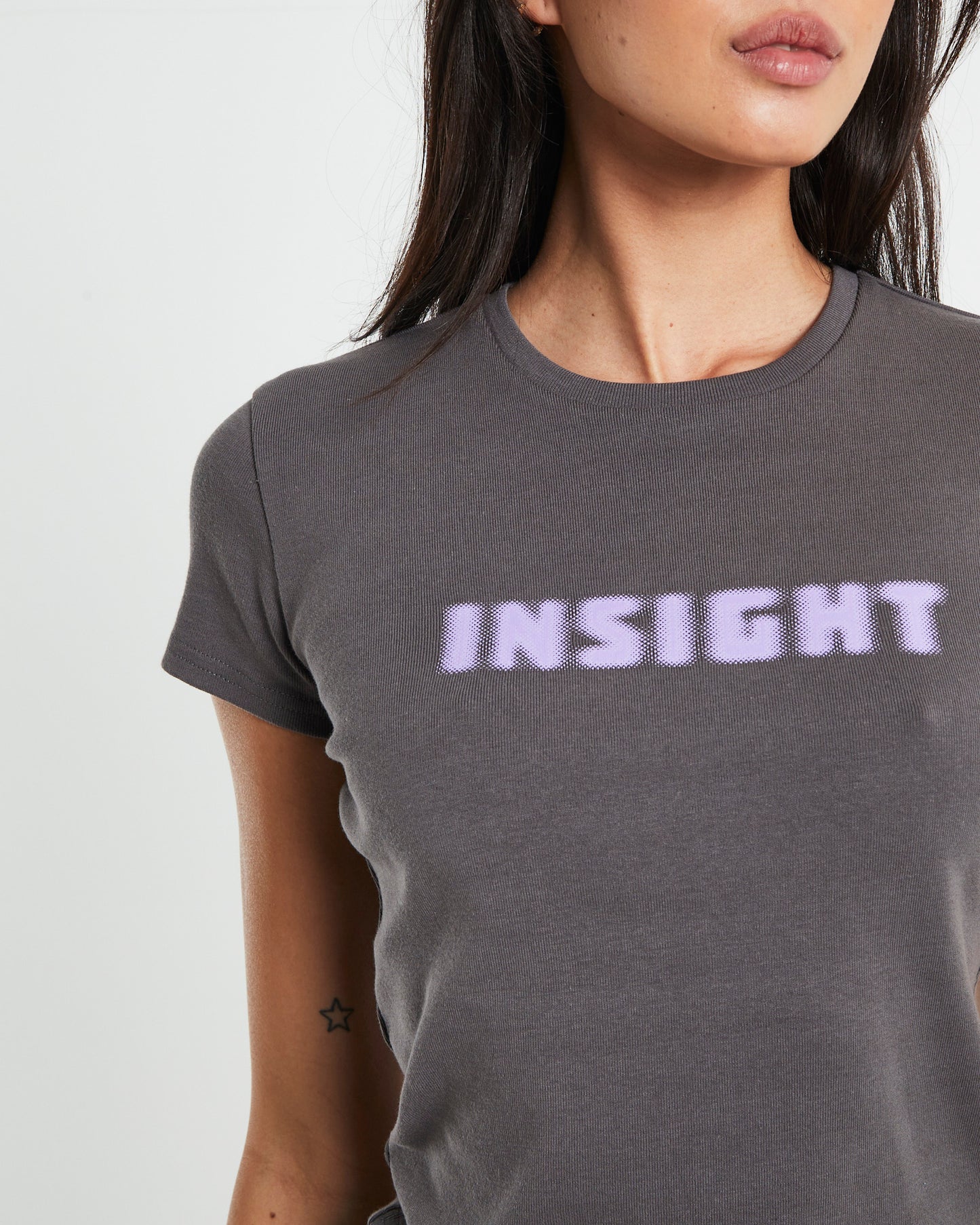 Dazed & confused Longline Tee in Charcoal