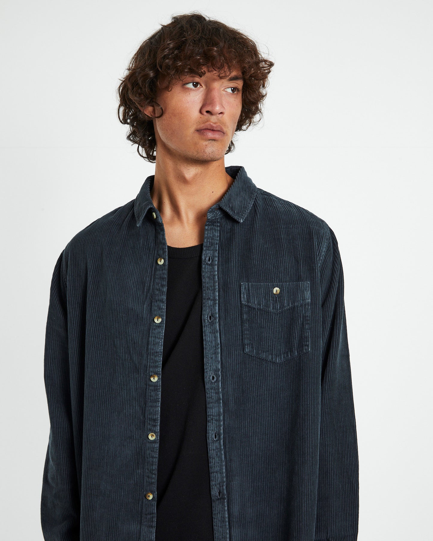 Men At Work Fat Cord Long Sleeve Shirt