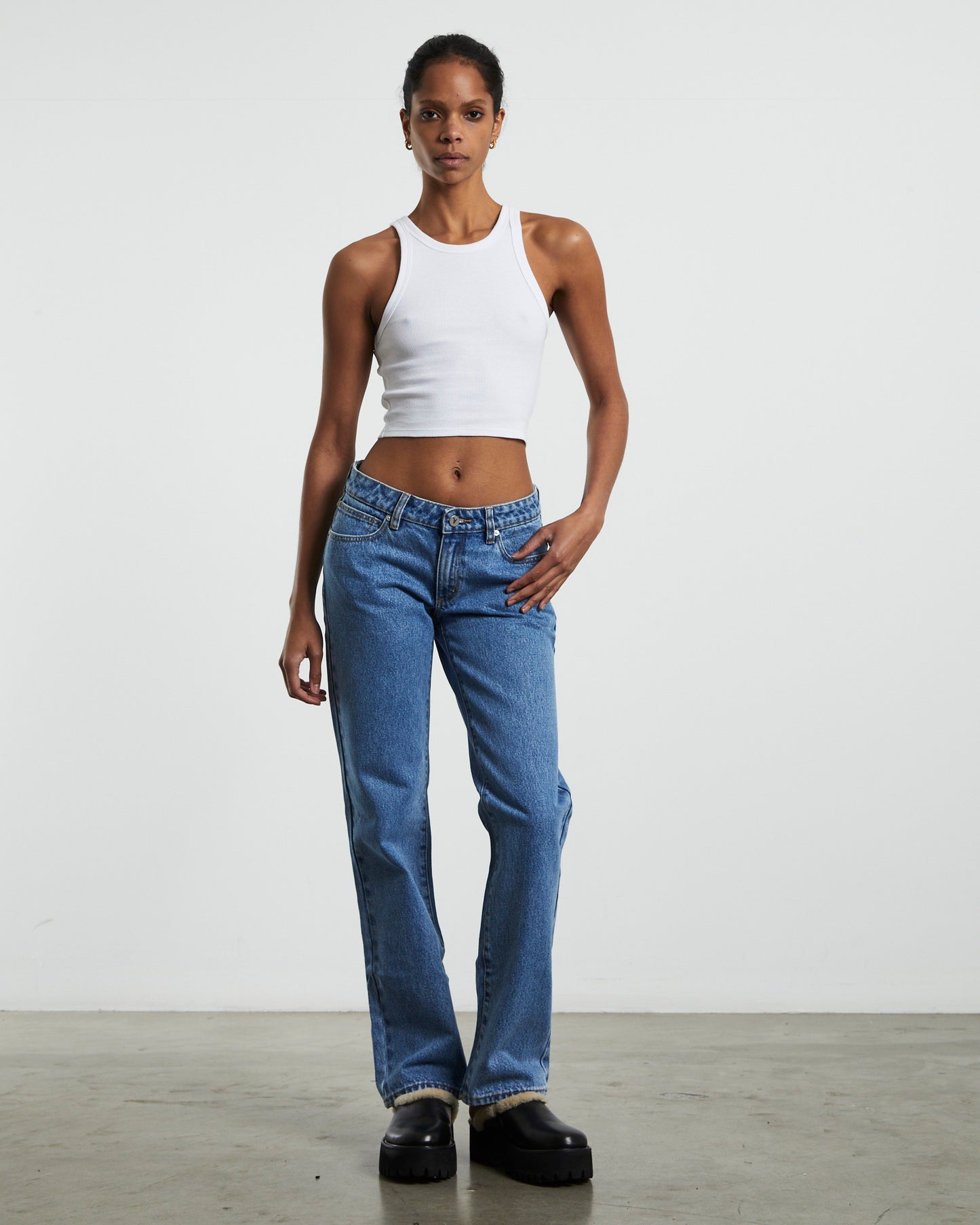 A 99 Low Rise Straight Denim Jeans