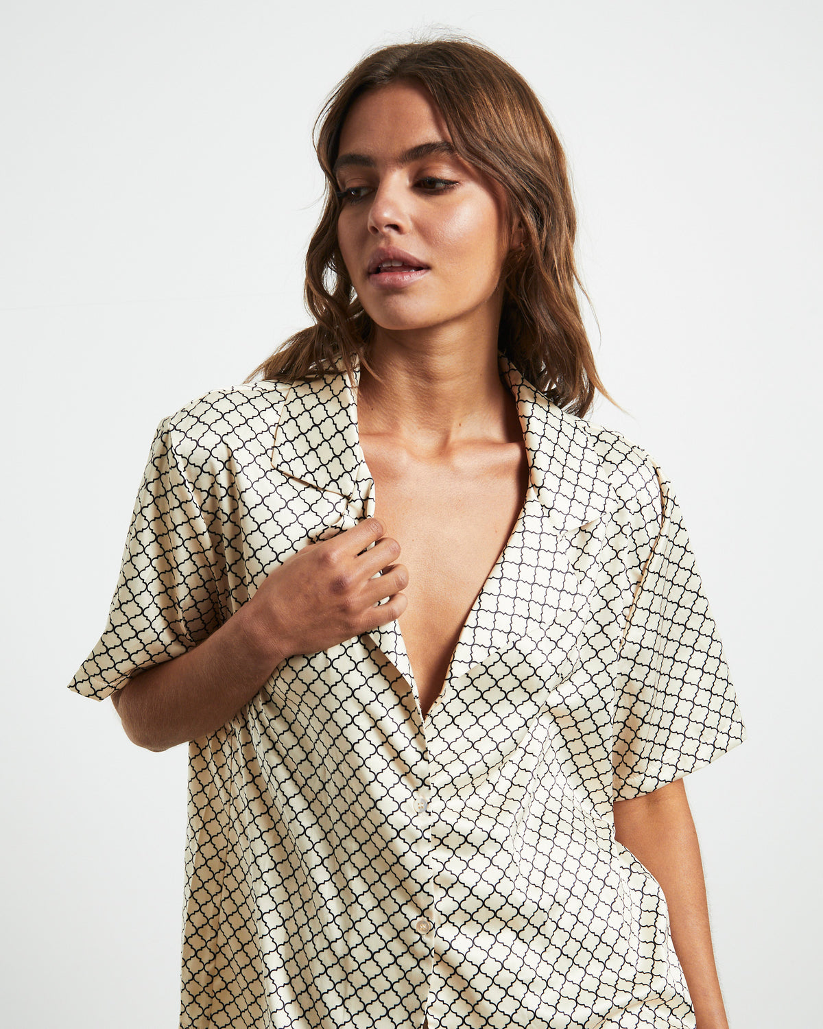 Parker Shirt Geo Print NATURAL