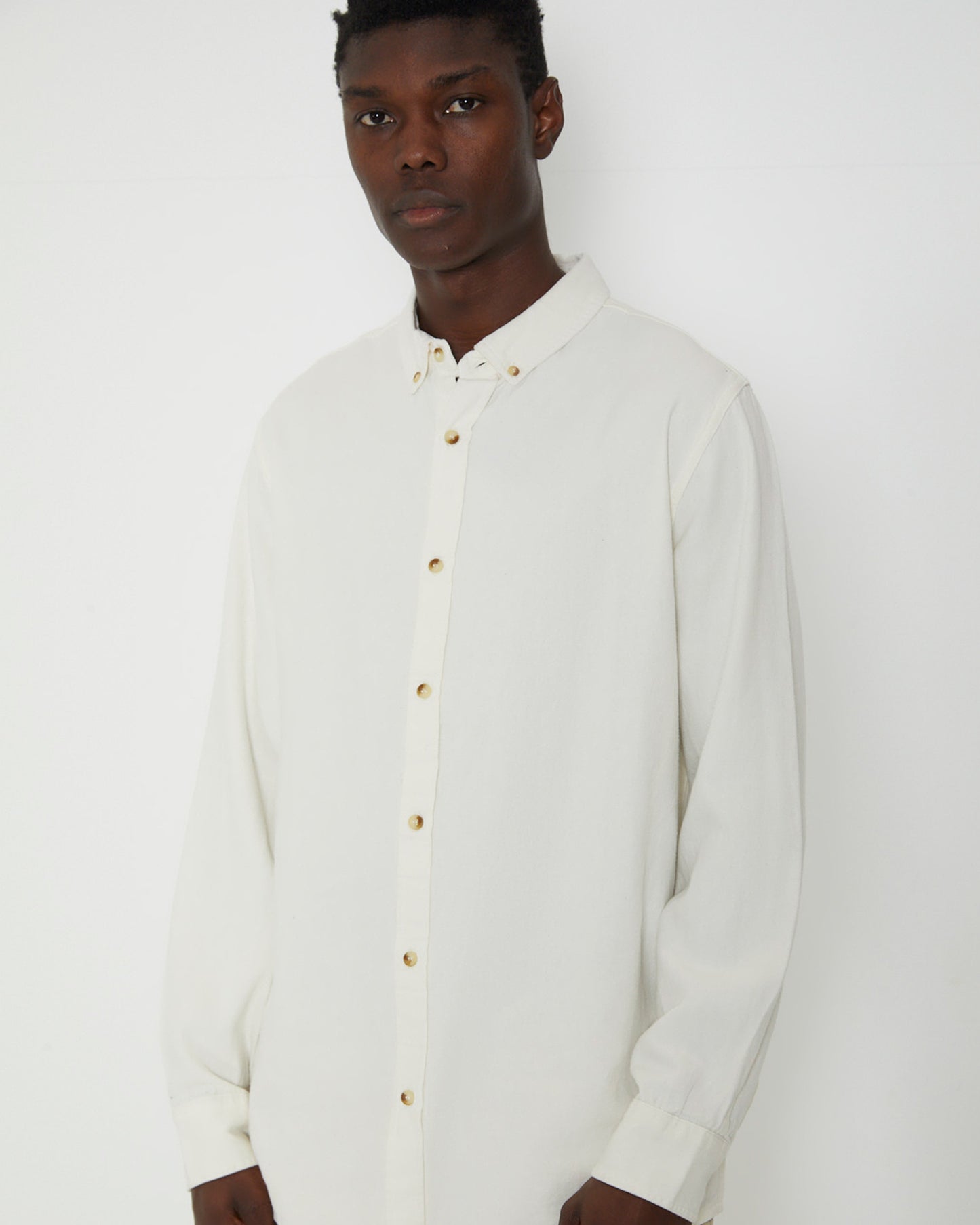 Men At Work Oxford Long Sleeve Shirt in White