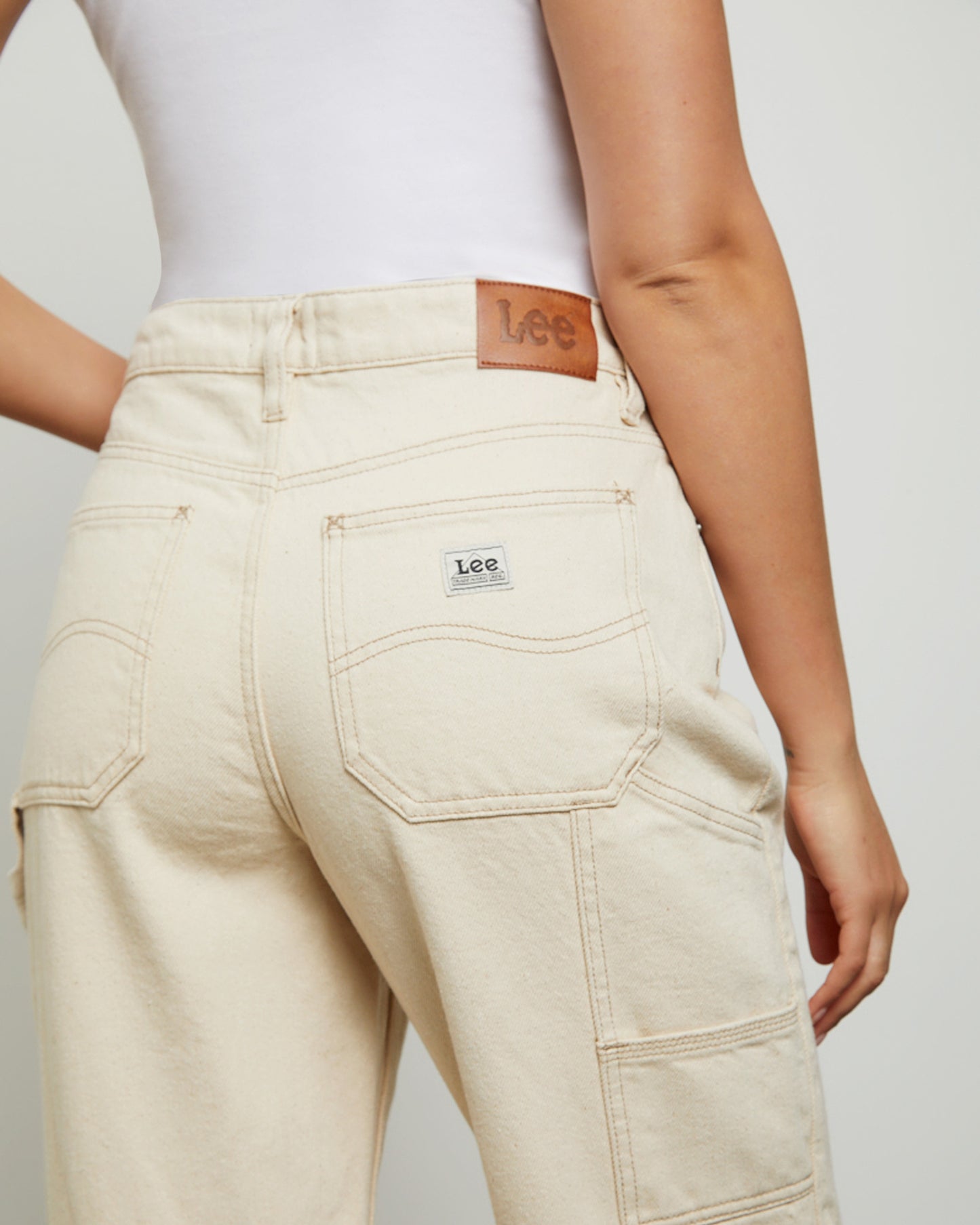 90s Mid Baggy Denim Jeans Organic Ecru