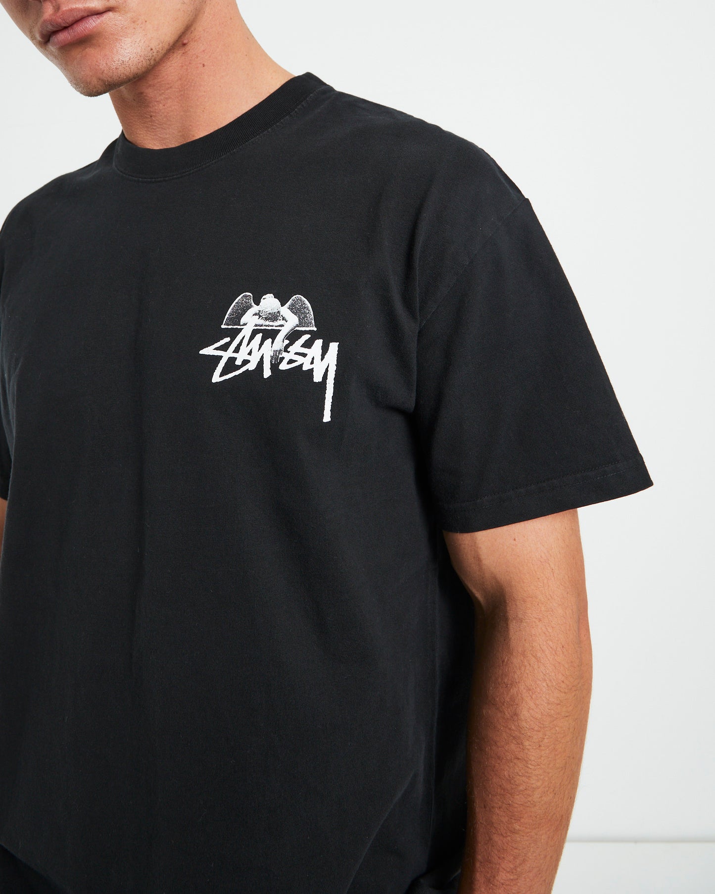 Angel Heavyweight Short Sleeve T-Shirt in Black