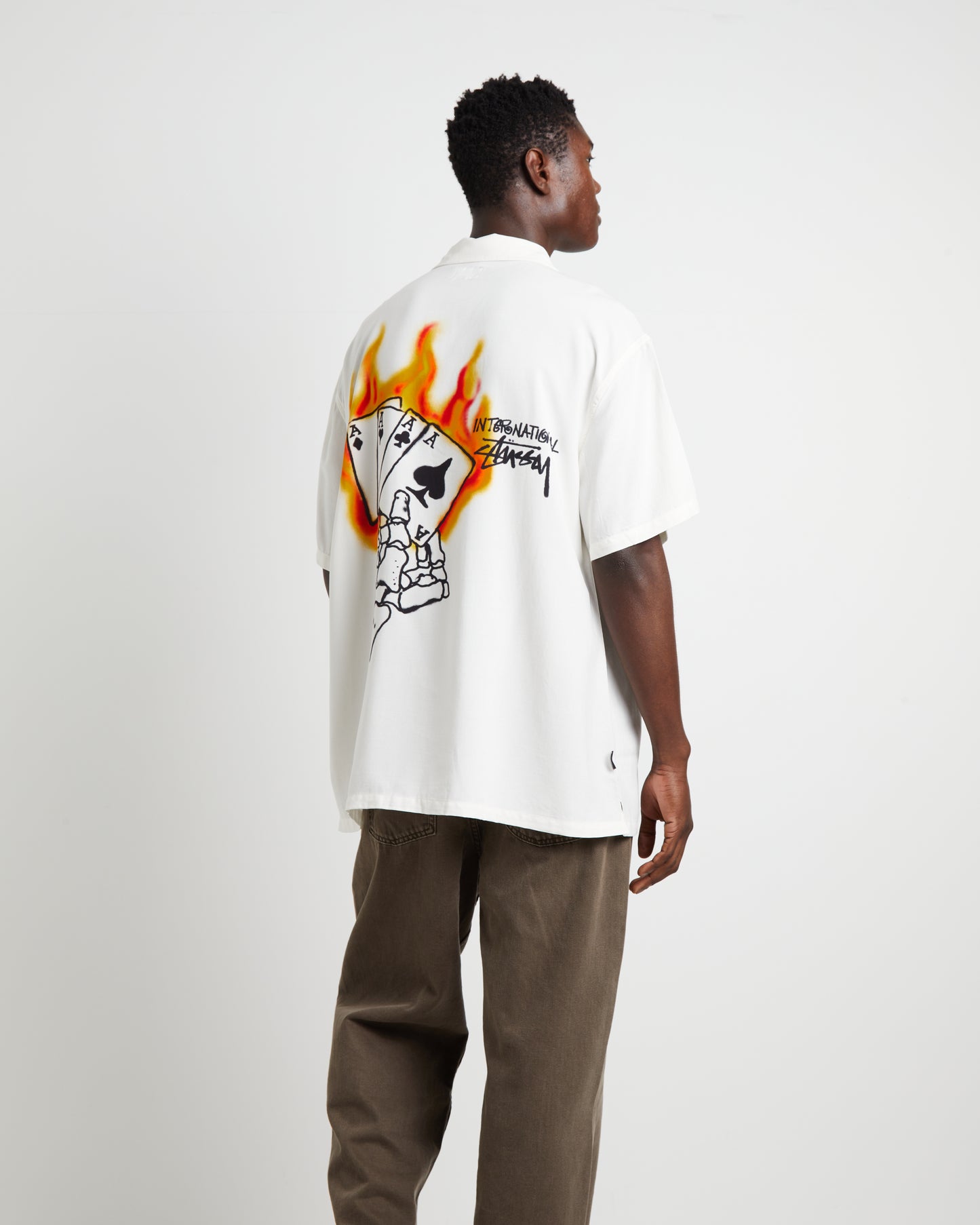 Flame Short Sleeve Shirt in White