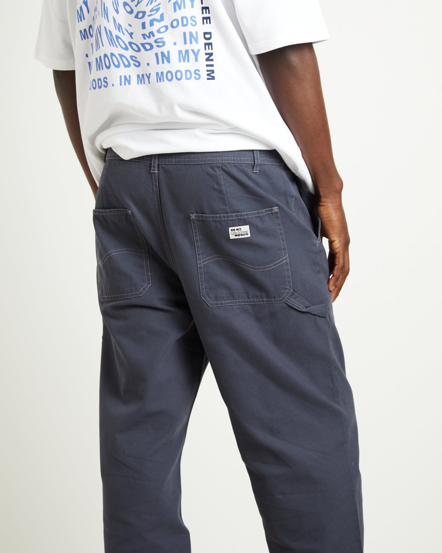 L-Four Baggy Pants in Washed Navy