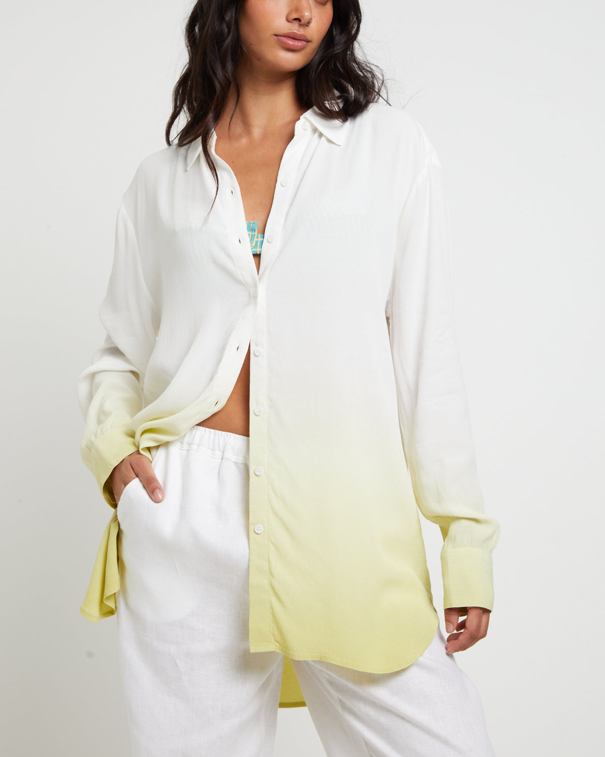 Rochelle Dip Dye Long Sleeve Shirt CITRUS G
