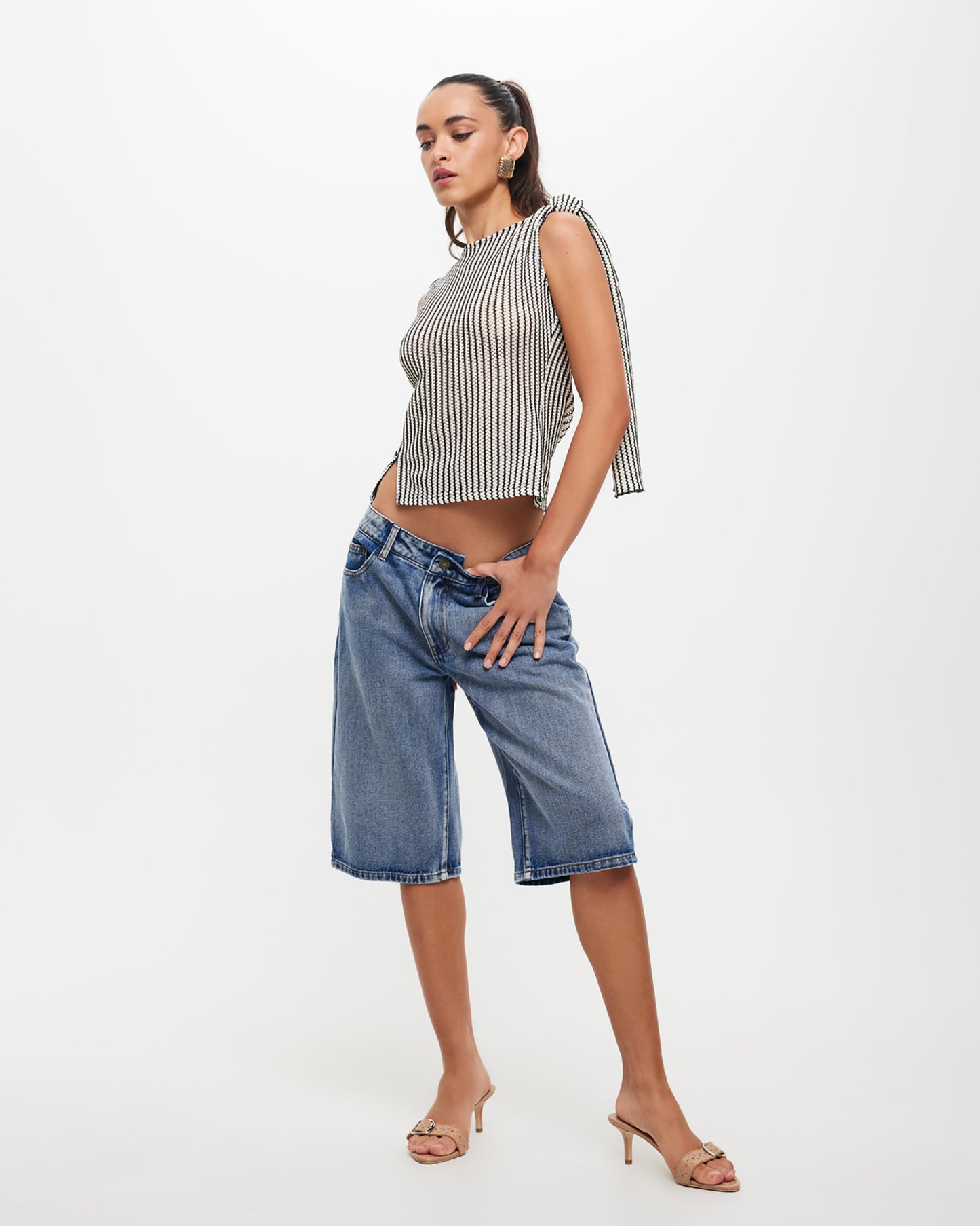 Tranquil Top in White Stripe