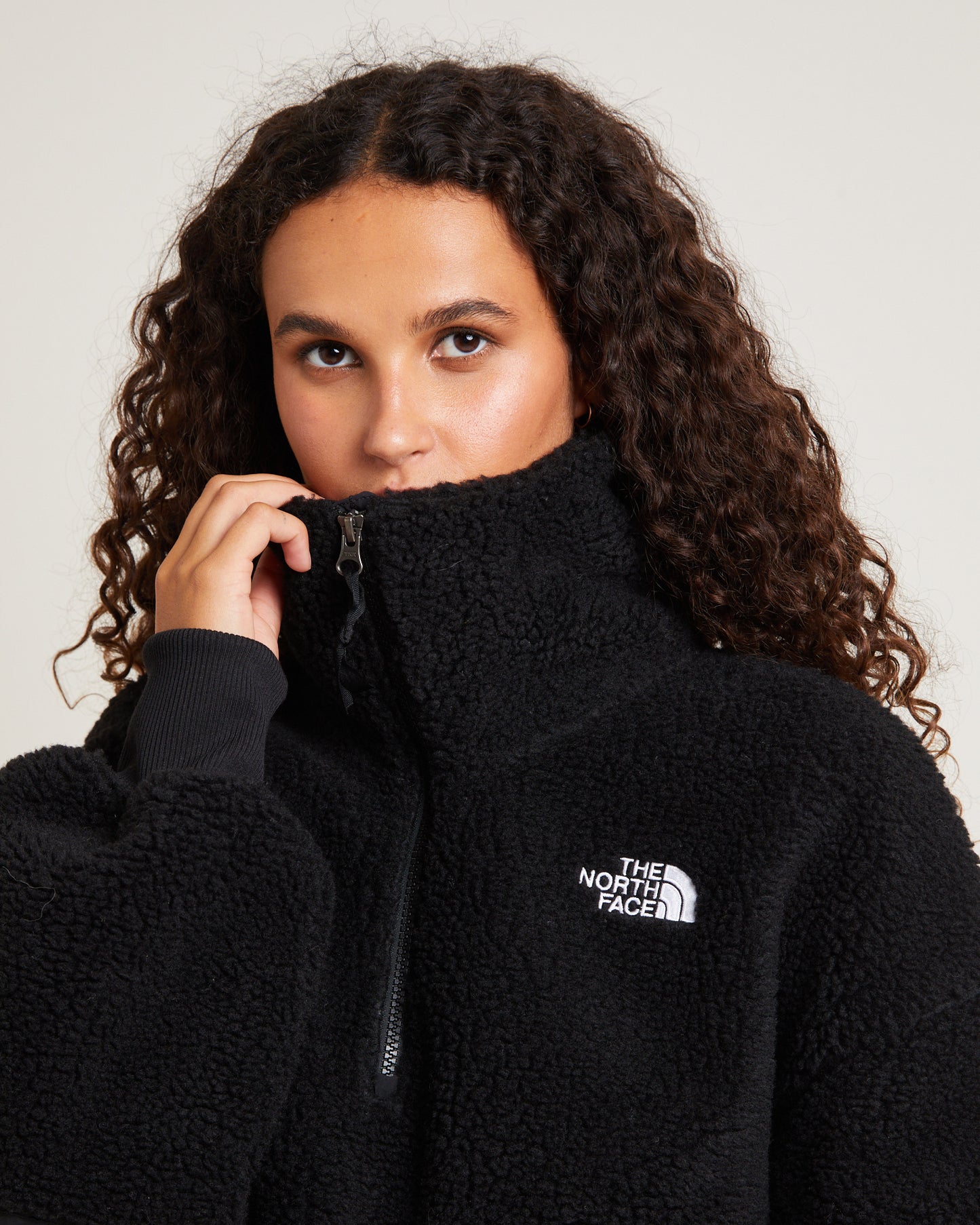 Platte Sherpa Quater Zip Jumper Black