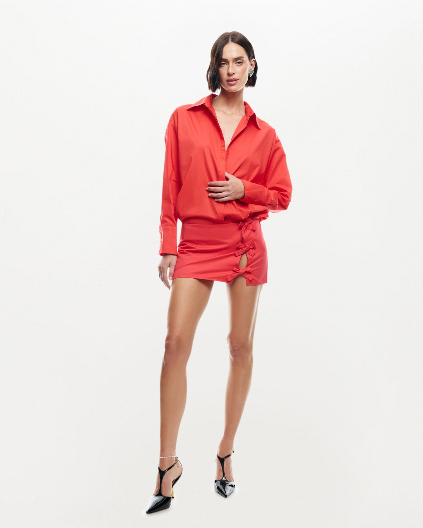Clicquot Mini Skirt Crimson Red