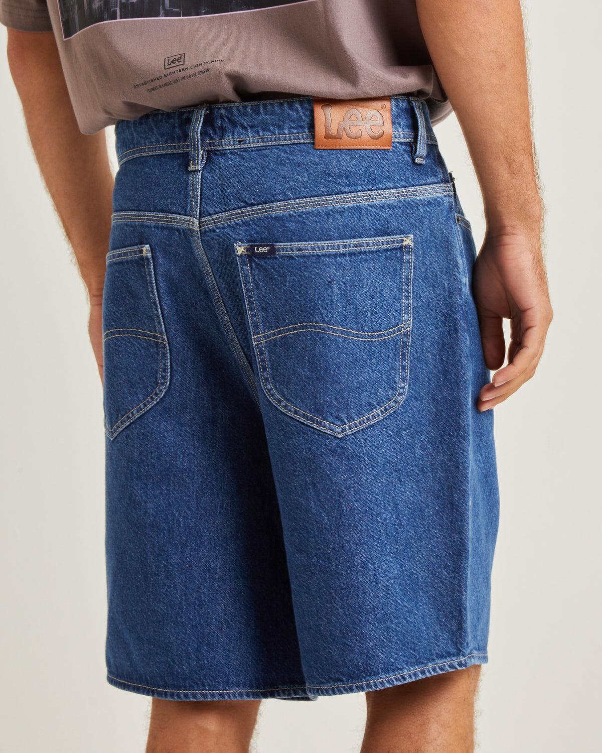 L-Five Biggie Denim Shorts Stone STONE BLUE