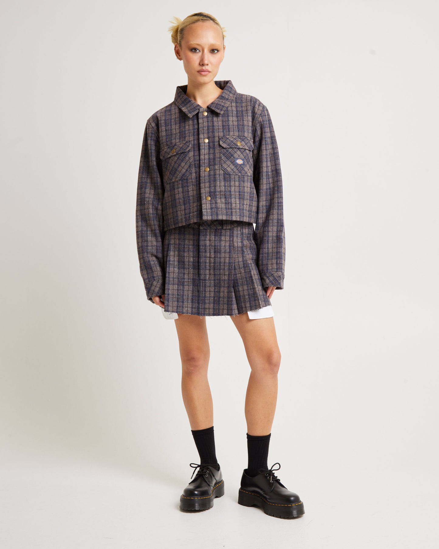 Savannah Mini Skirt Navy Plaid