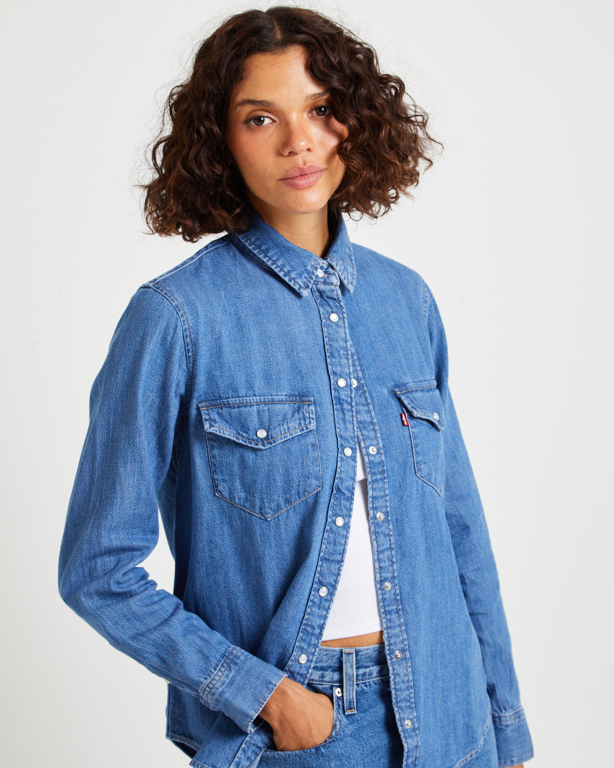 Iconic Western Long Sleeve Denim Shirt GOING STEADY