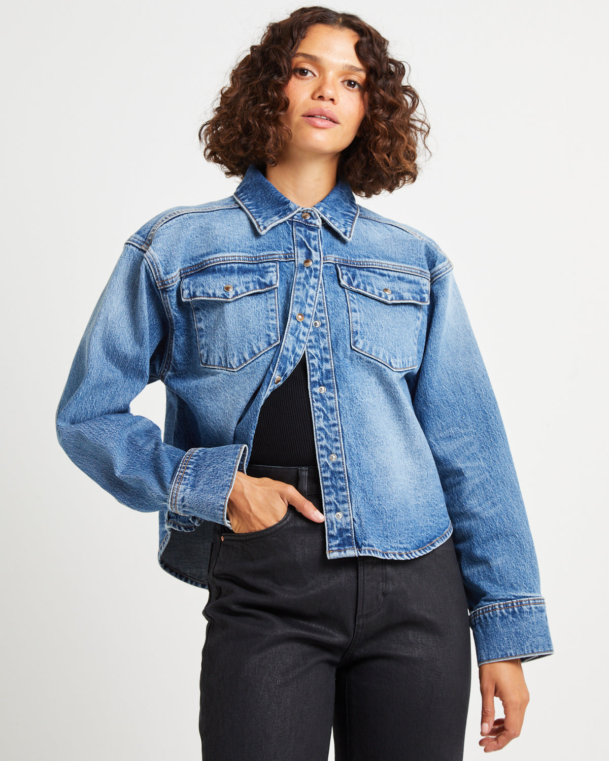 Eva Denim Shacket Vintage Indigo VINTAGE INDIGO