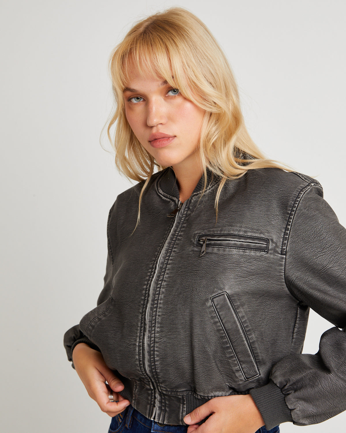 Killie PU Bomber Jacket BLACK