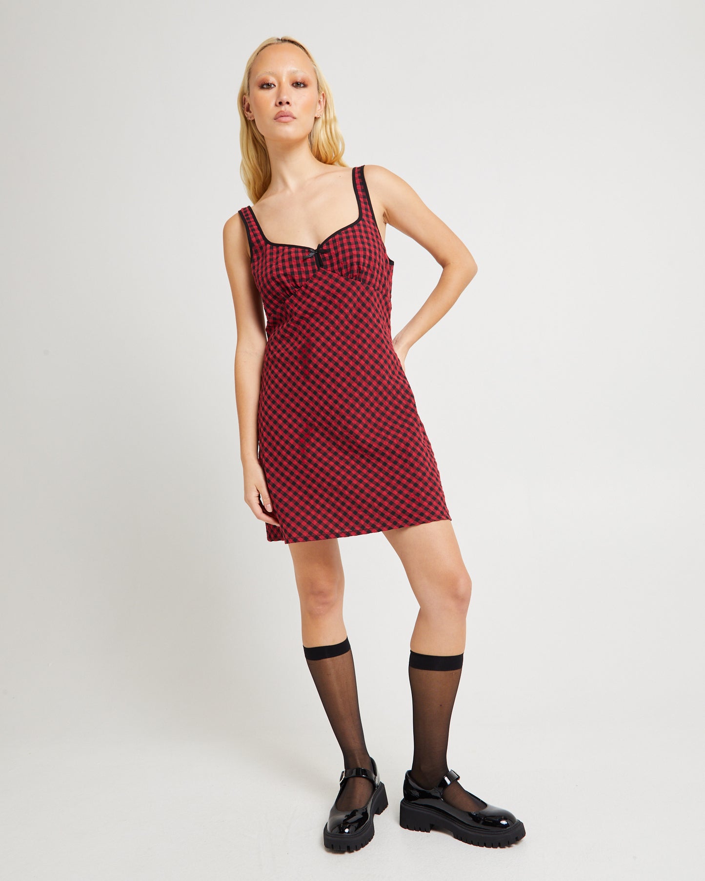 Grunge Plaid Mini Dress