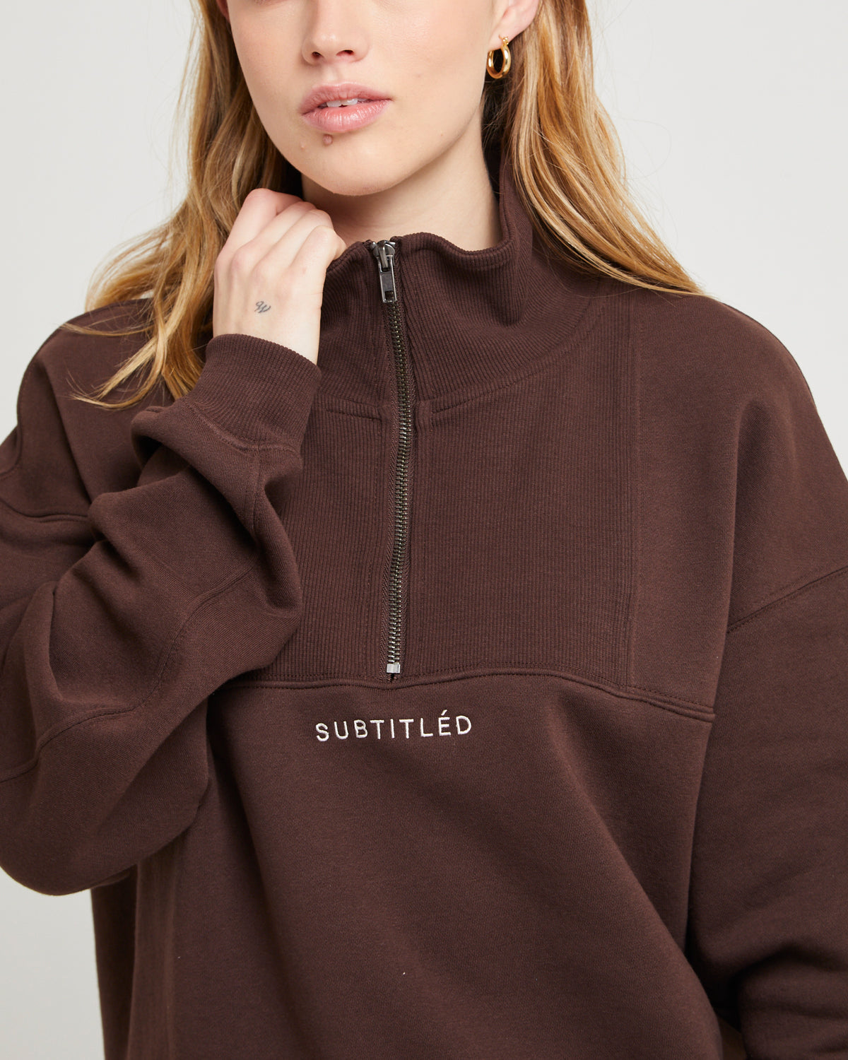 State Zip Front Fleece COFFEE