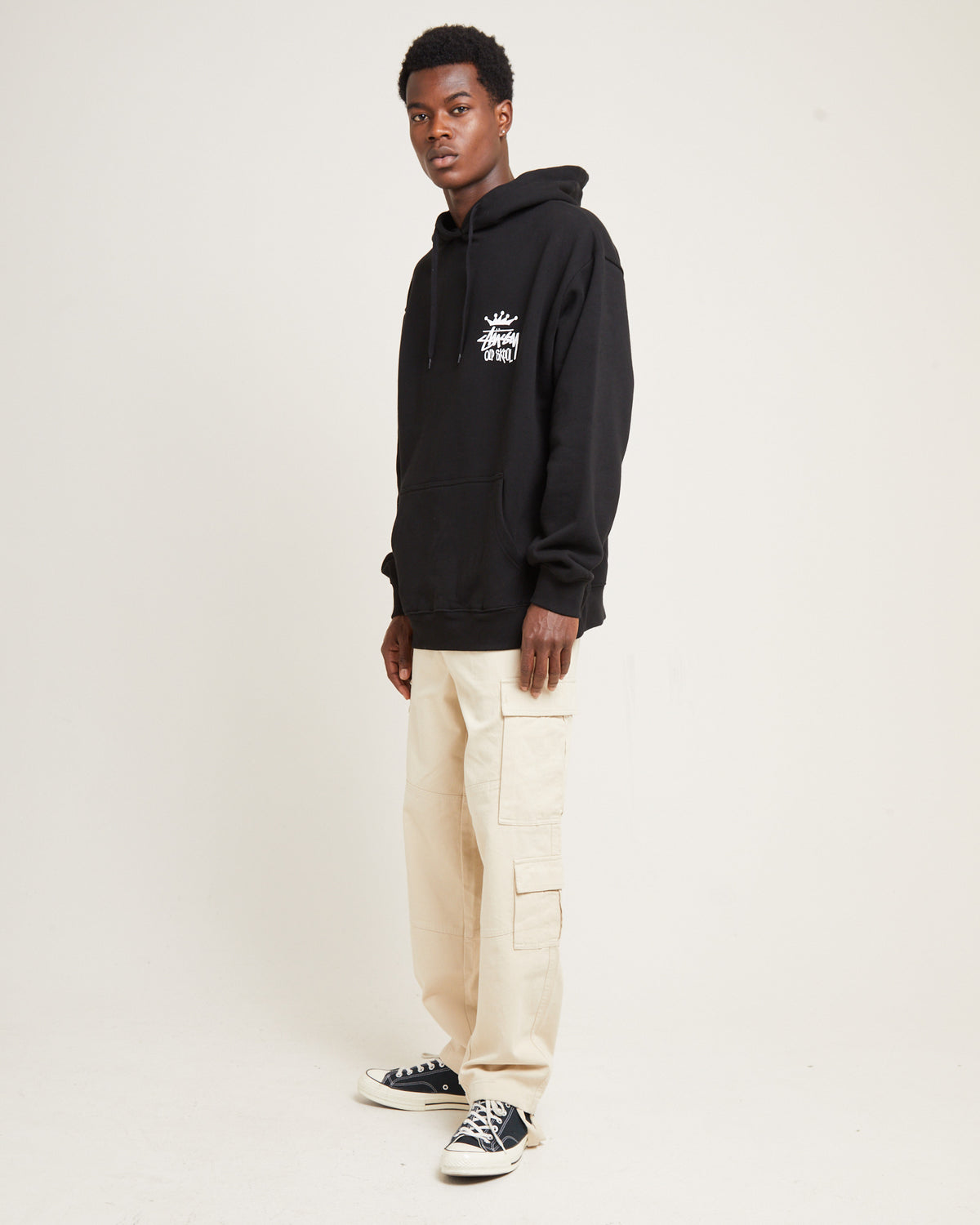Old Skool Fleece Hoodie Black BLACK
