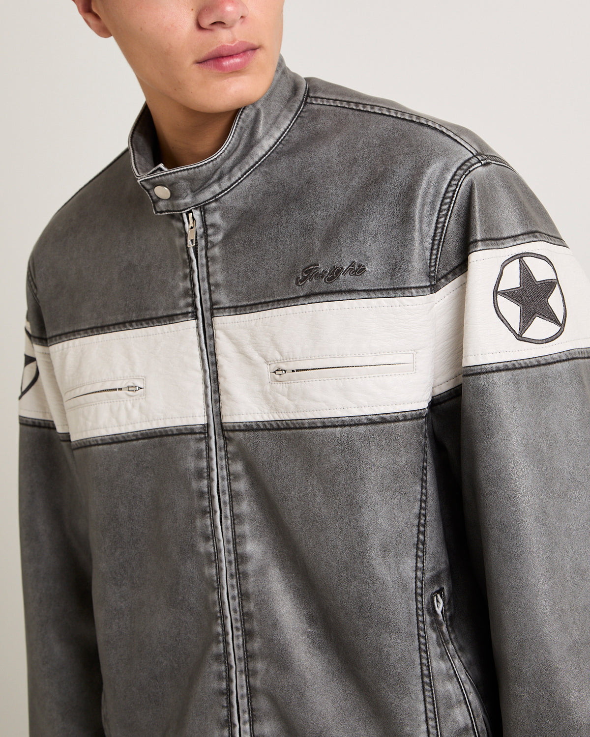 Game PU Leather Jacket BLACK