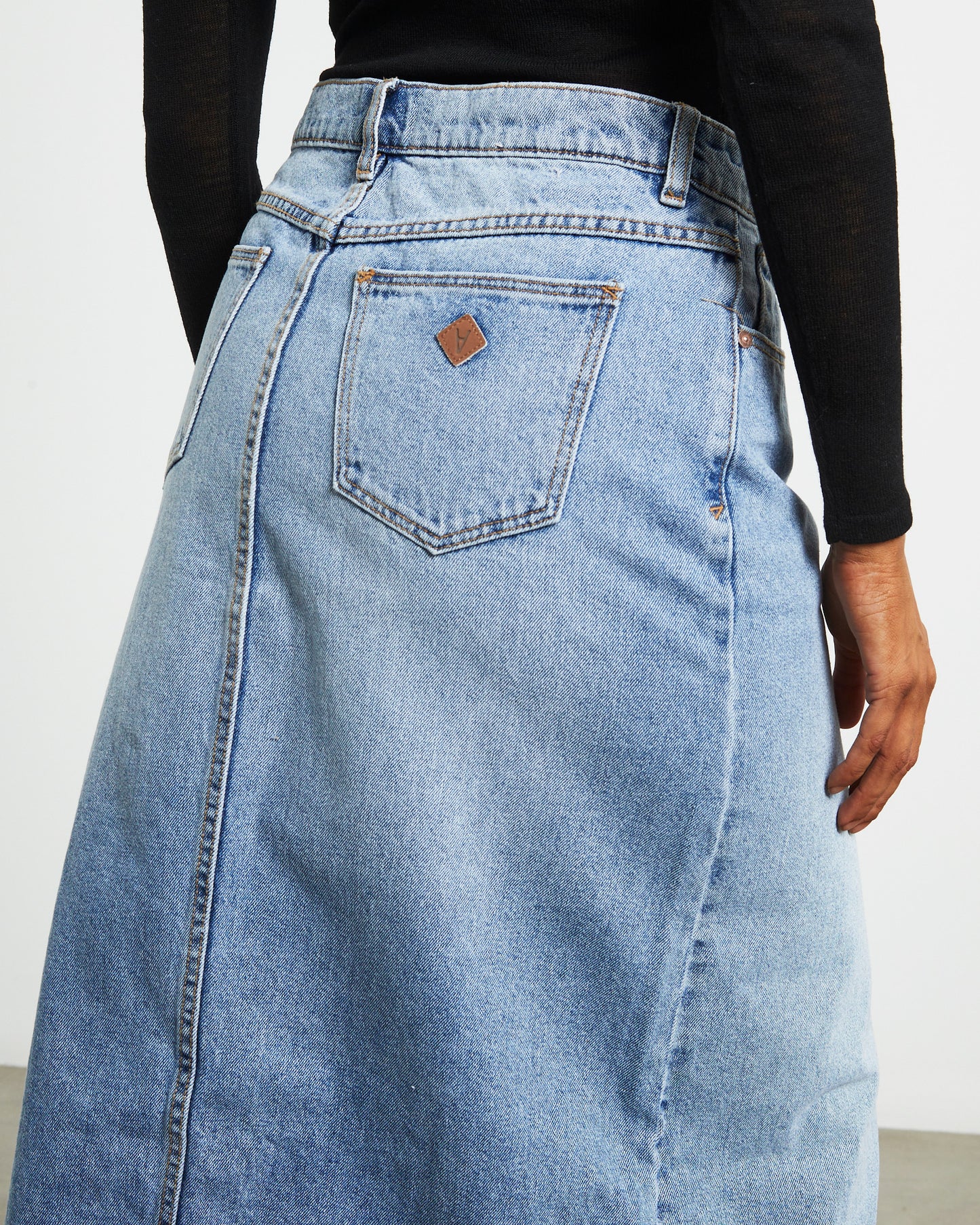 99 Low Denim Maxi Skirt Sylvie