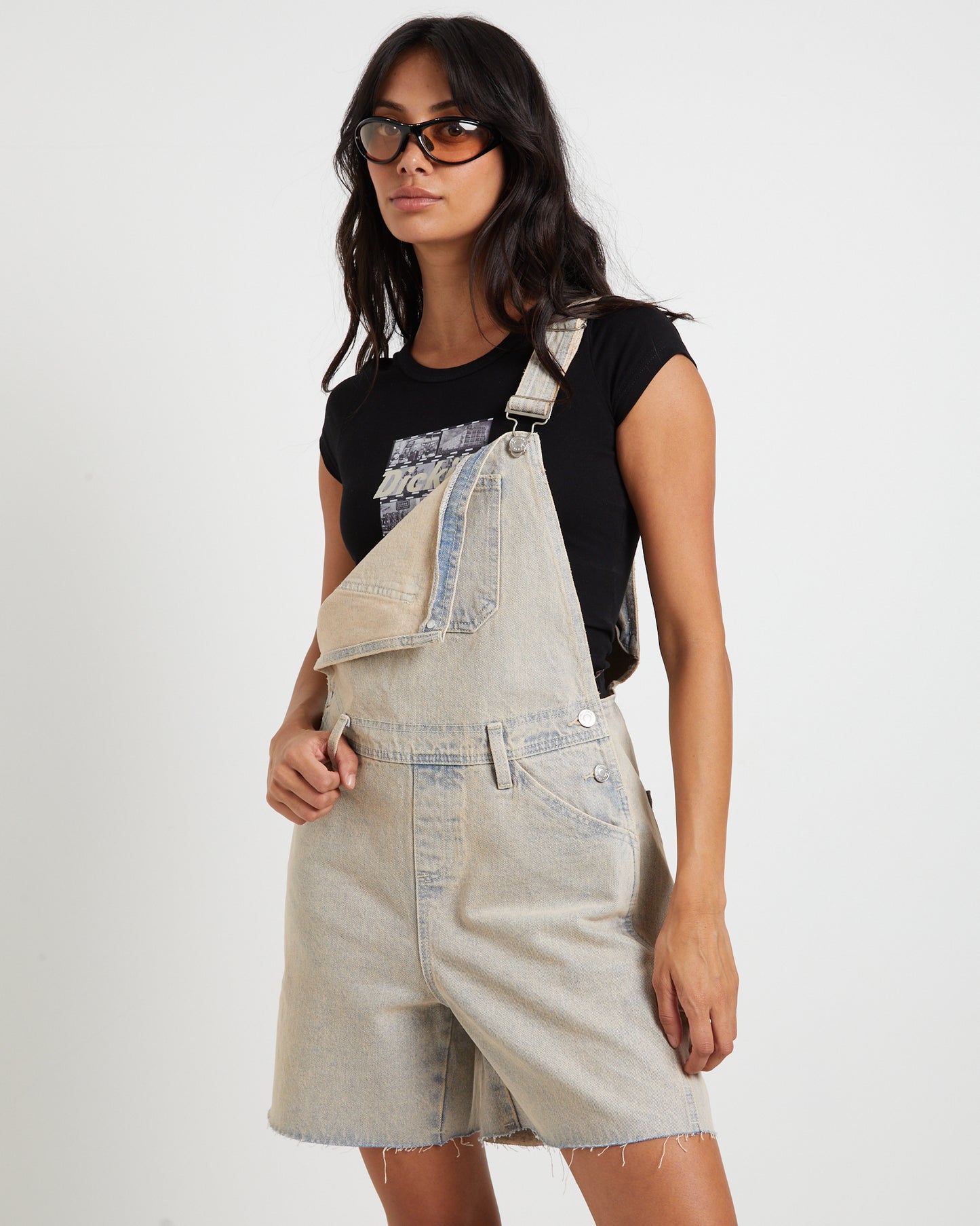 Longline Overdye Overalls in Peachy