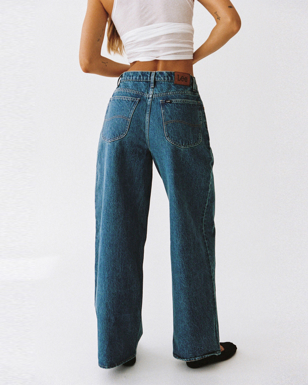 Signature Wide Leg Relaxed Denim Jeans INDIGO POOL
