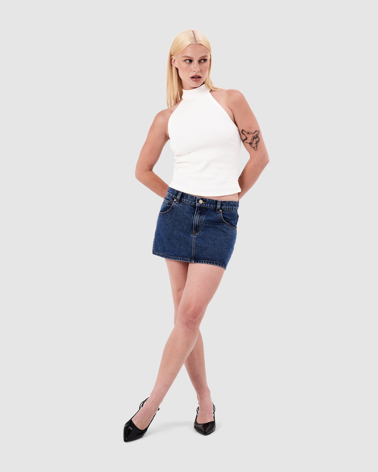 99 Low Denim Skirt Bella