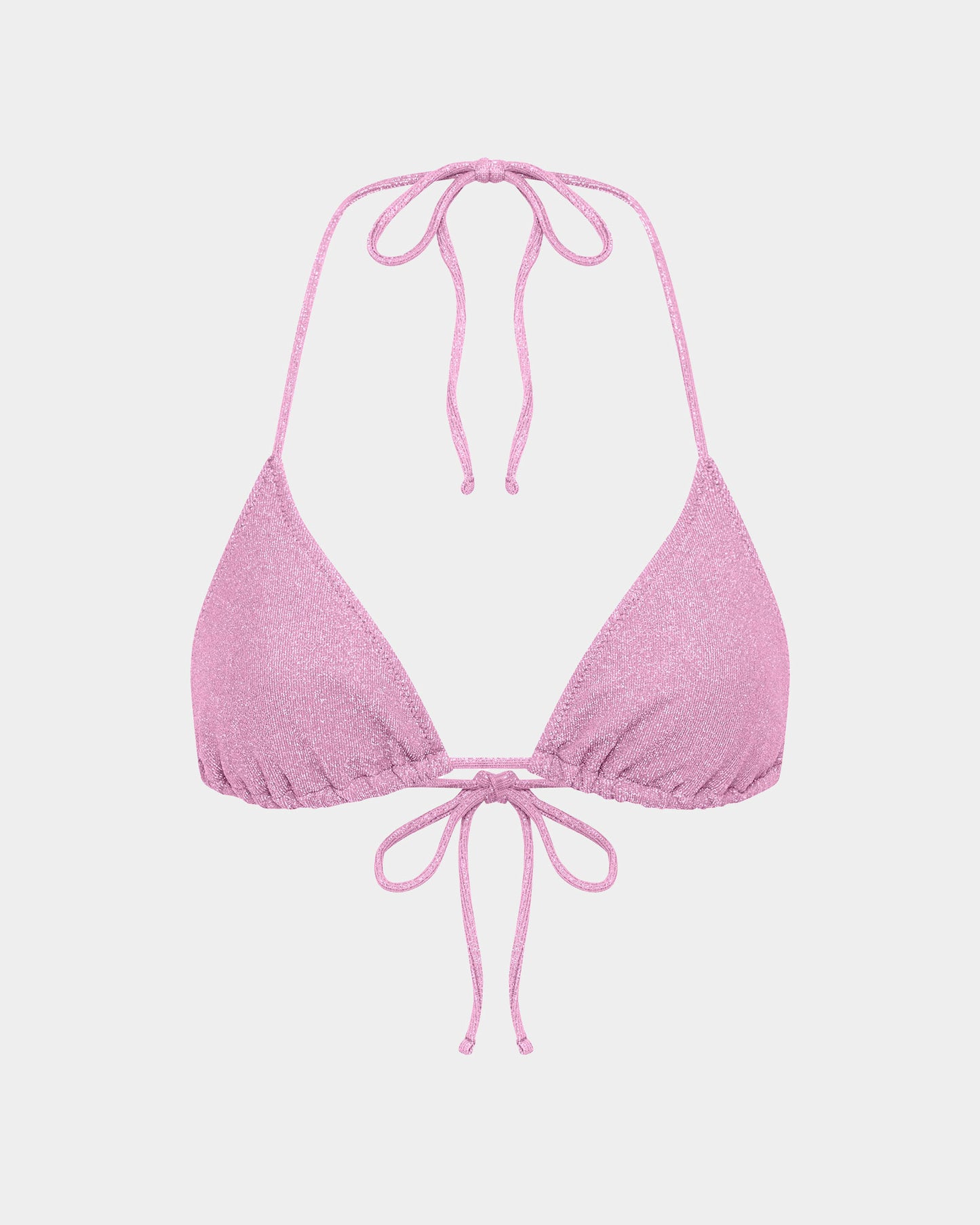Lurex Halter Triangle Bikini Top