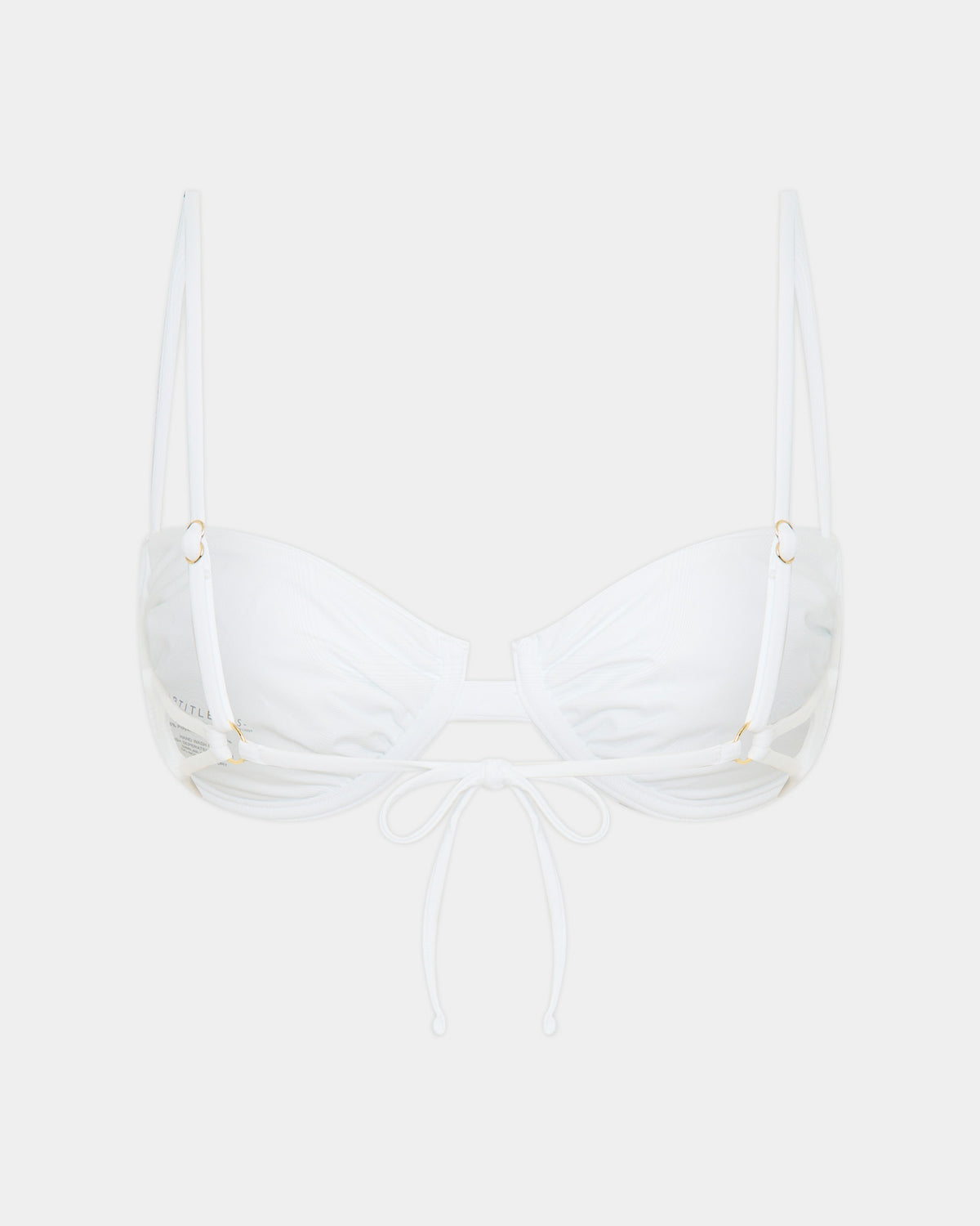 Strappy Underwire Tie Back Bikini Top WHITE