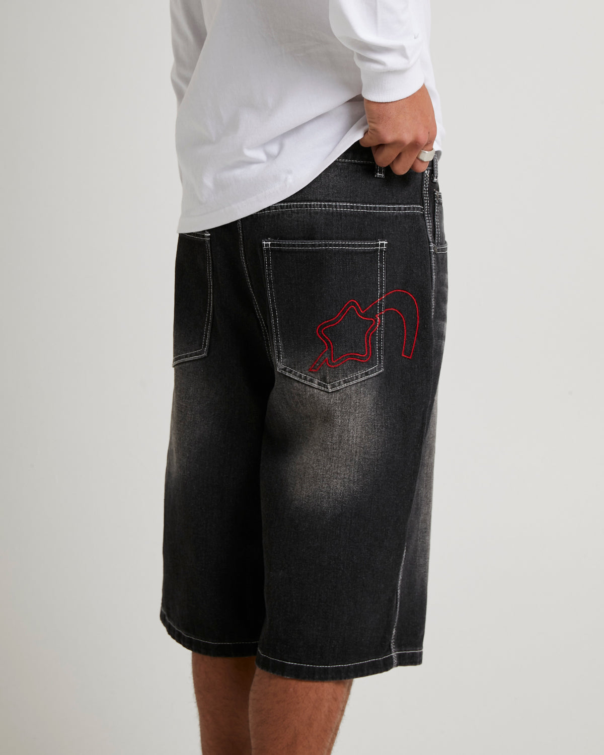 Washed Black Jumbo Jorts WASHED BLACK