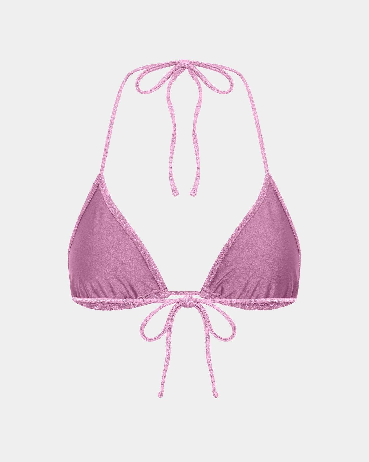 Lurex Halter Triangle Bikini Top