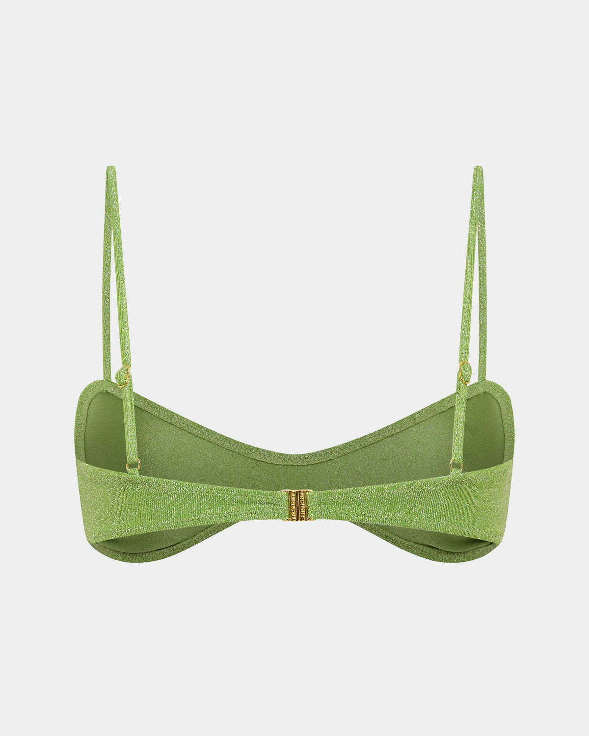 Lurex Curve Crop Bikini Top GREEN