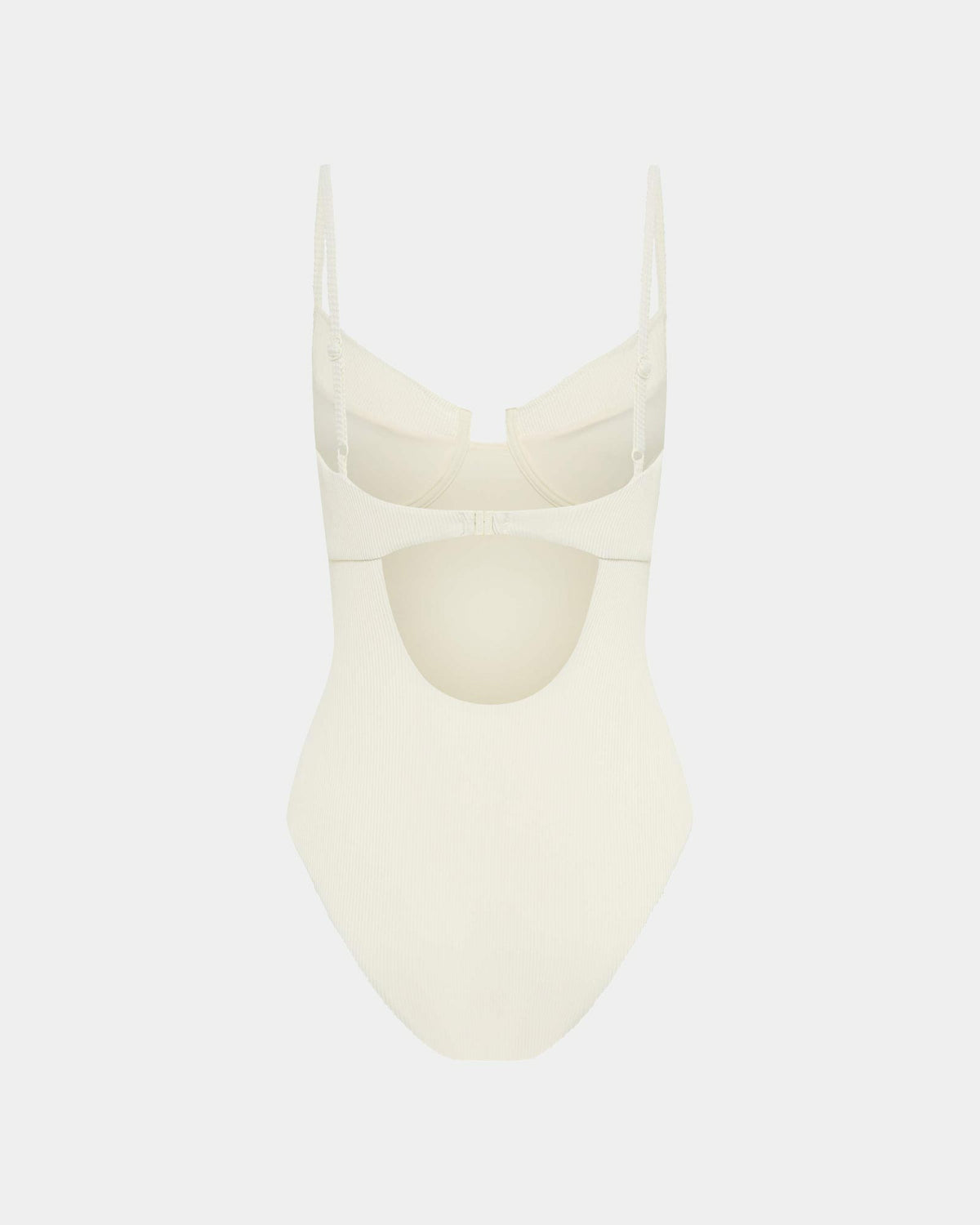 Rib Underwire Top One Piece ALMOND