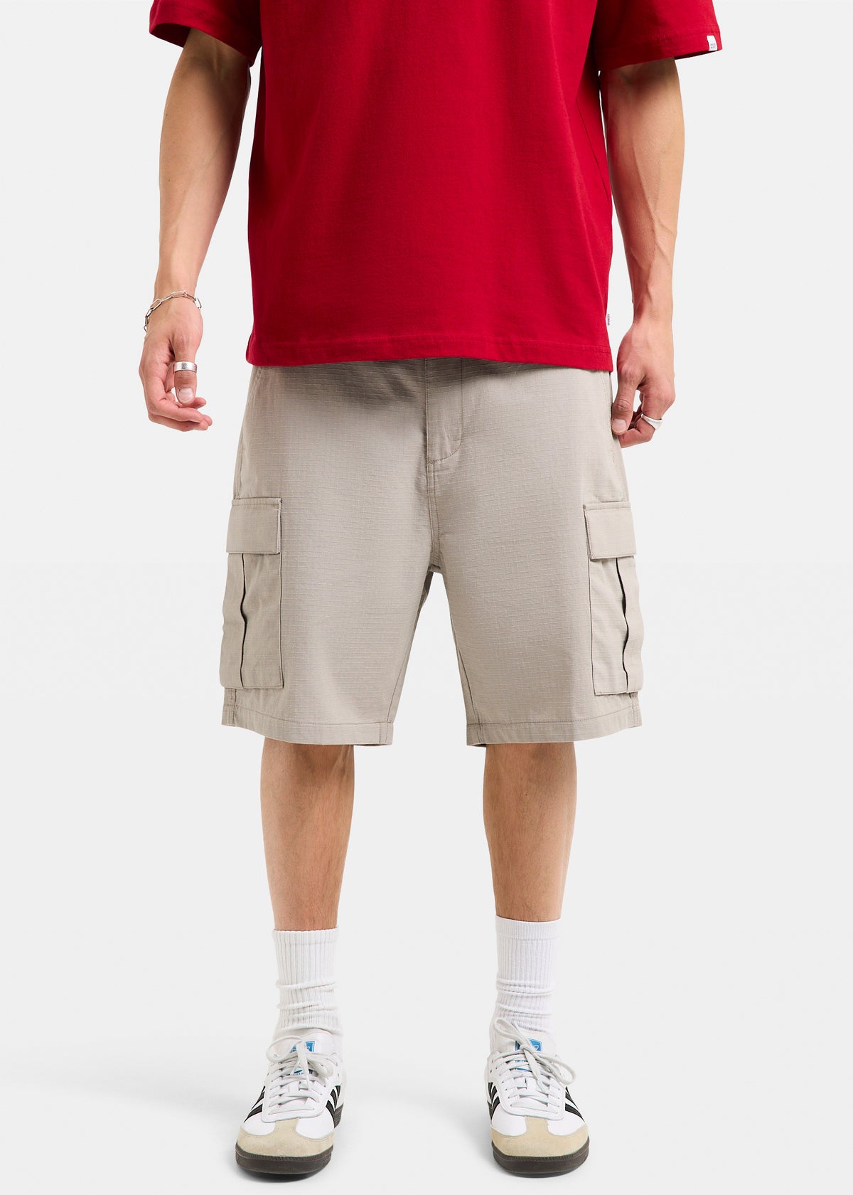 Surplus Cargo Denim Shorts GREY