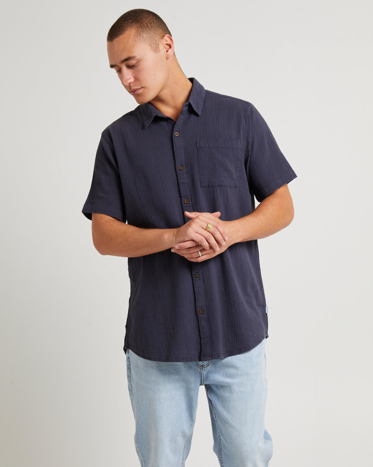 Bon Crepe Shirt DARK NAVY