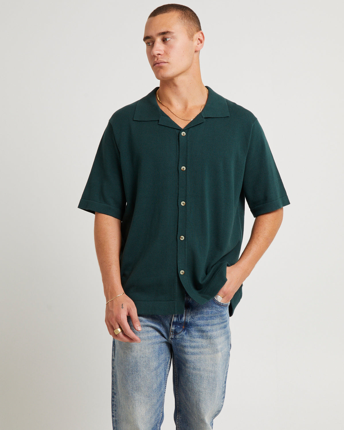 Bowler Knit Classic Shirt THYME
