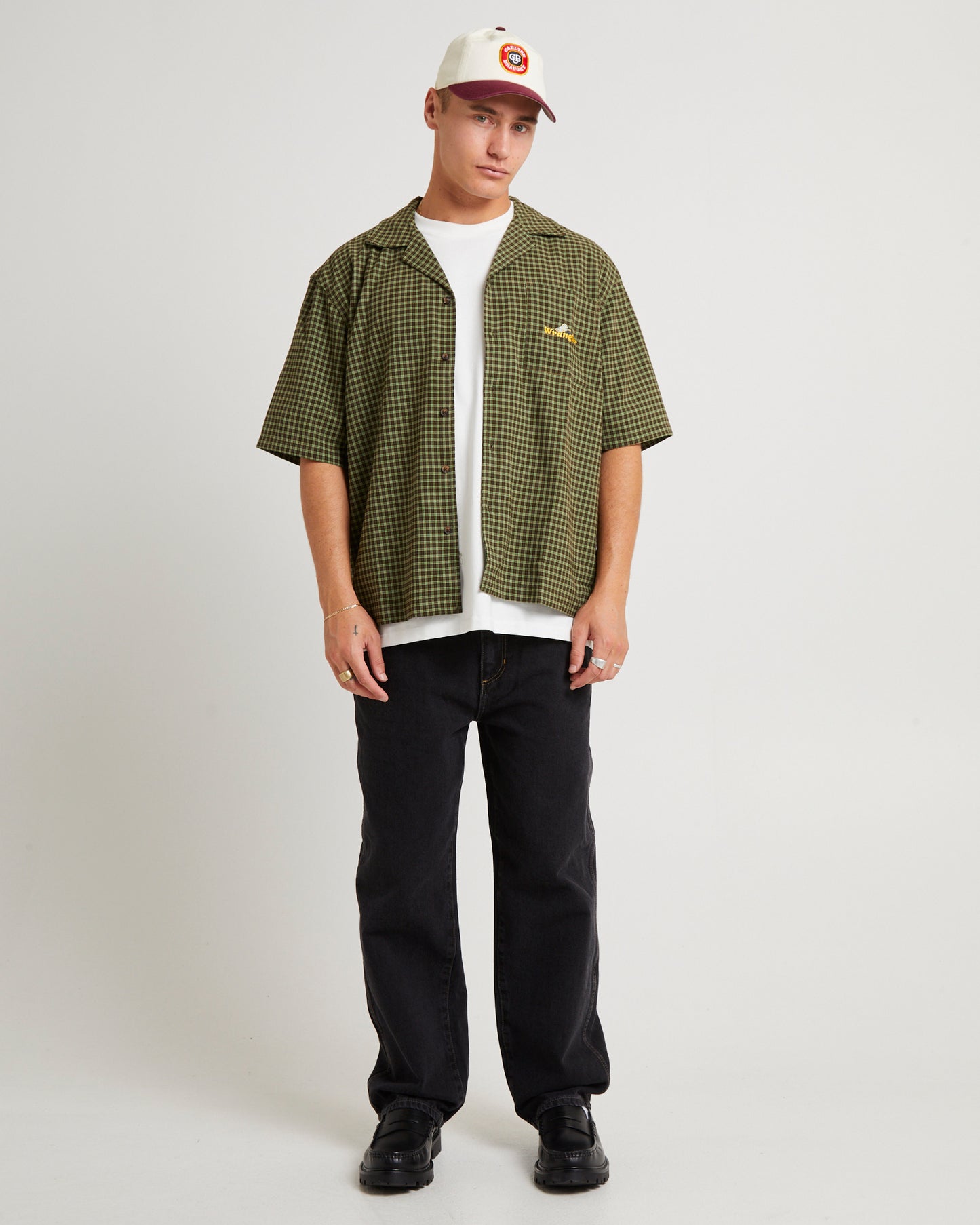 Box Resort Shirt Green Check