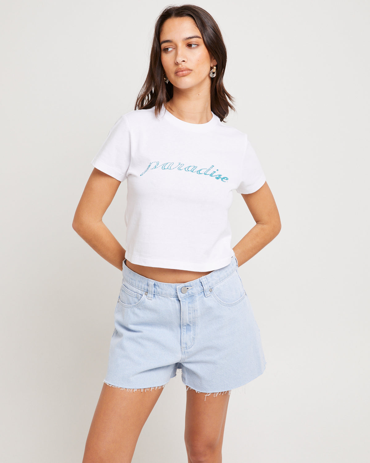 Paradise Cropped T-Shirt WHITE