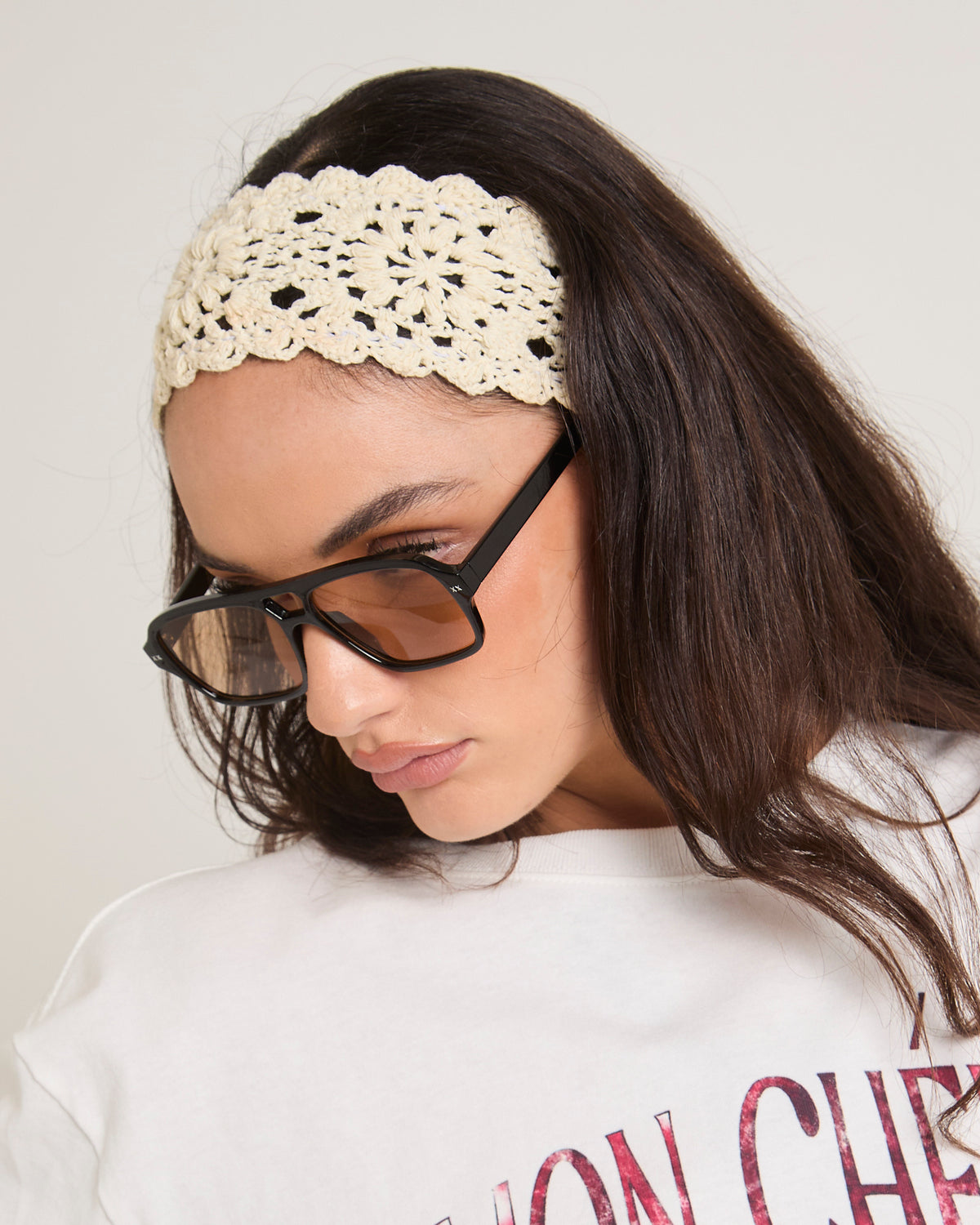 Candice Crochet Headband BONE
