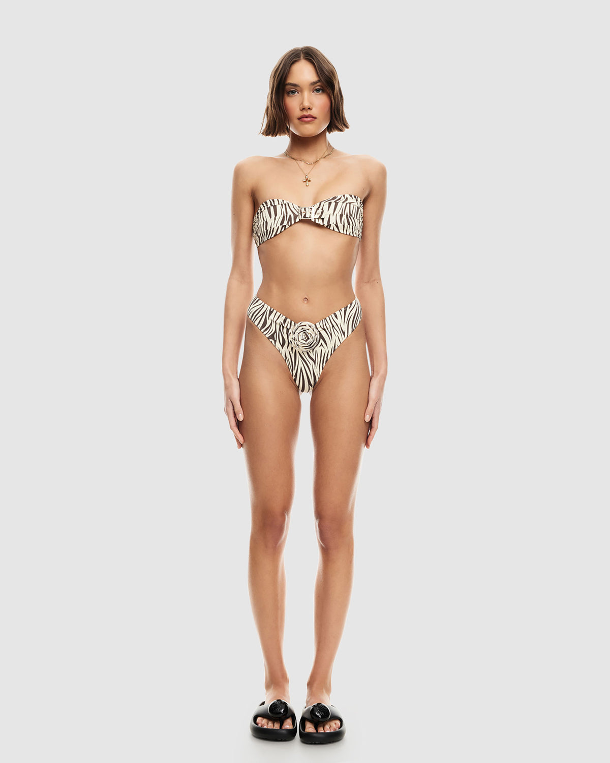Claudia Bandeau Bikini Top ZEBRA