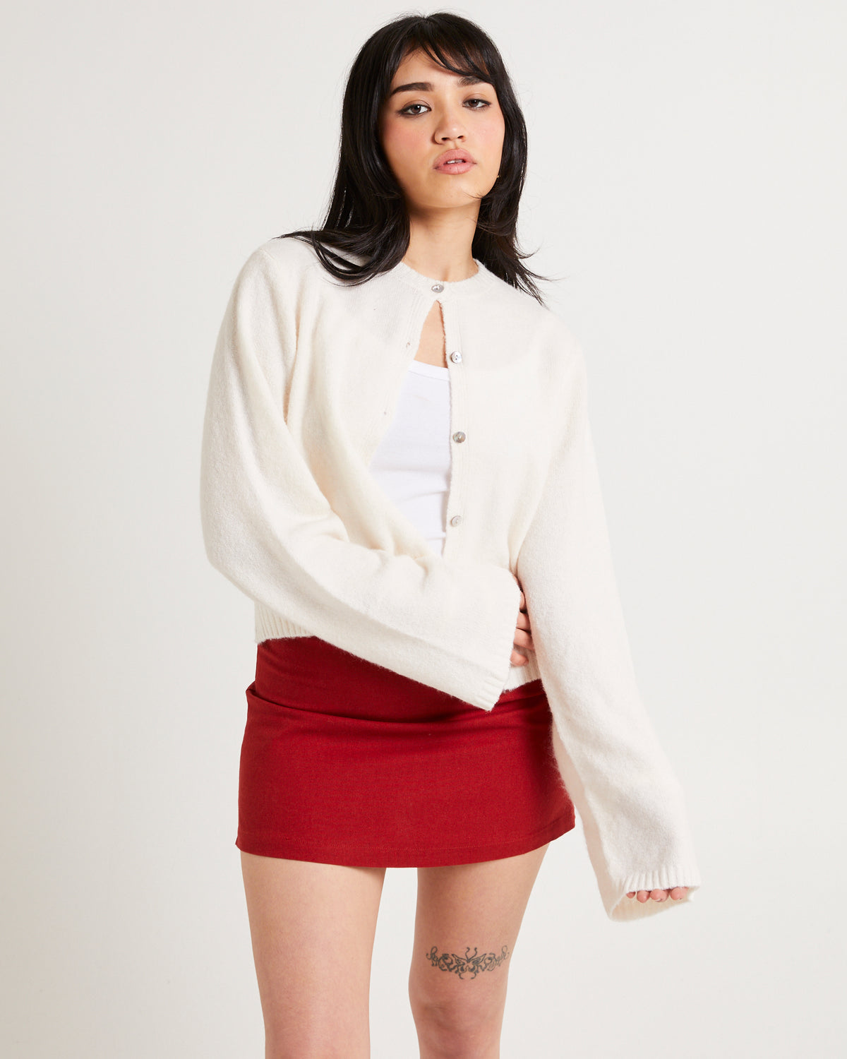 Leyla Femme Knit Cardigan IVORY